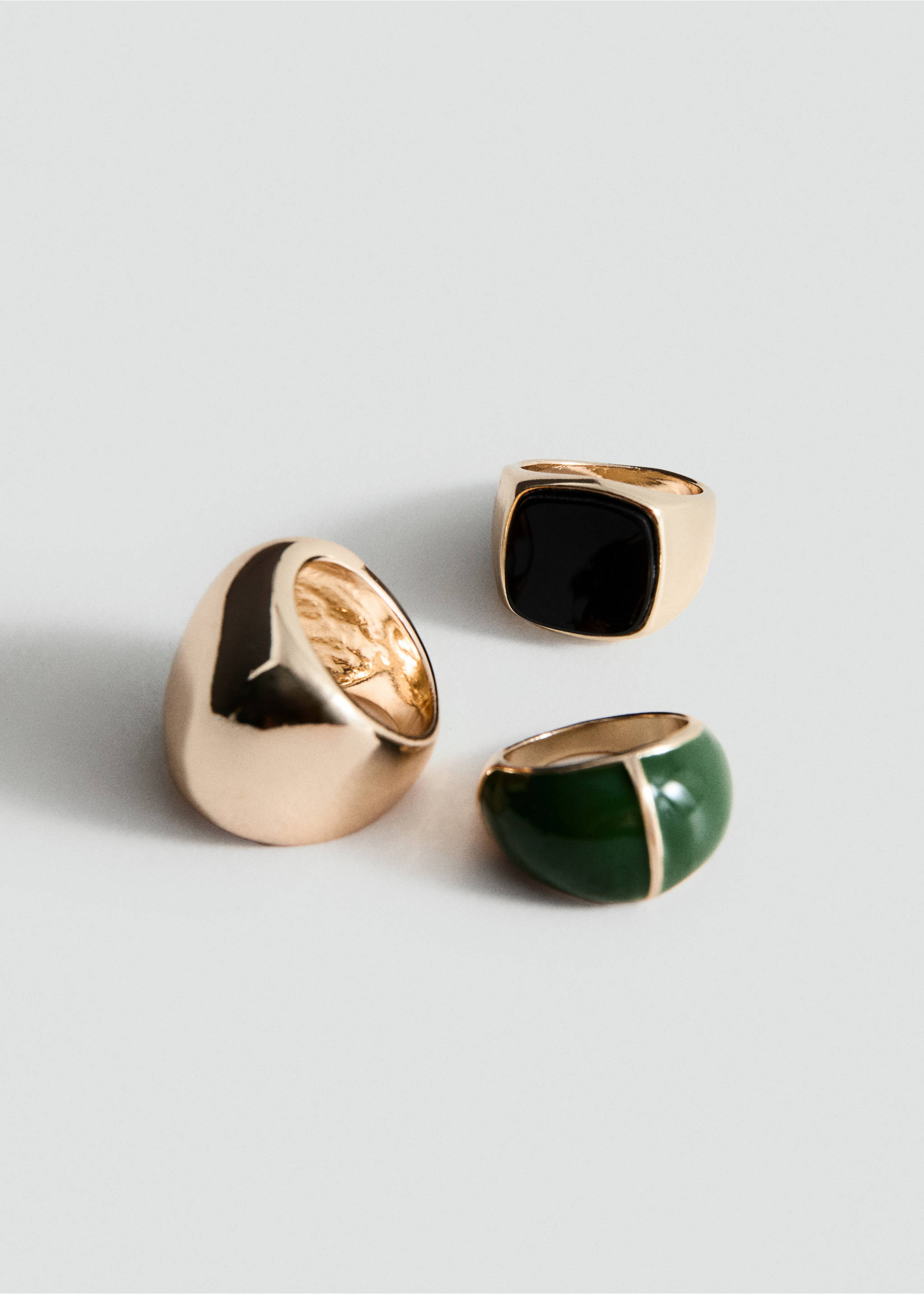 Combined ring 3 set - Medium plane, Gold. Ref: 27072923-00.