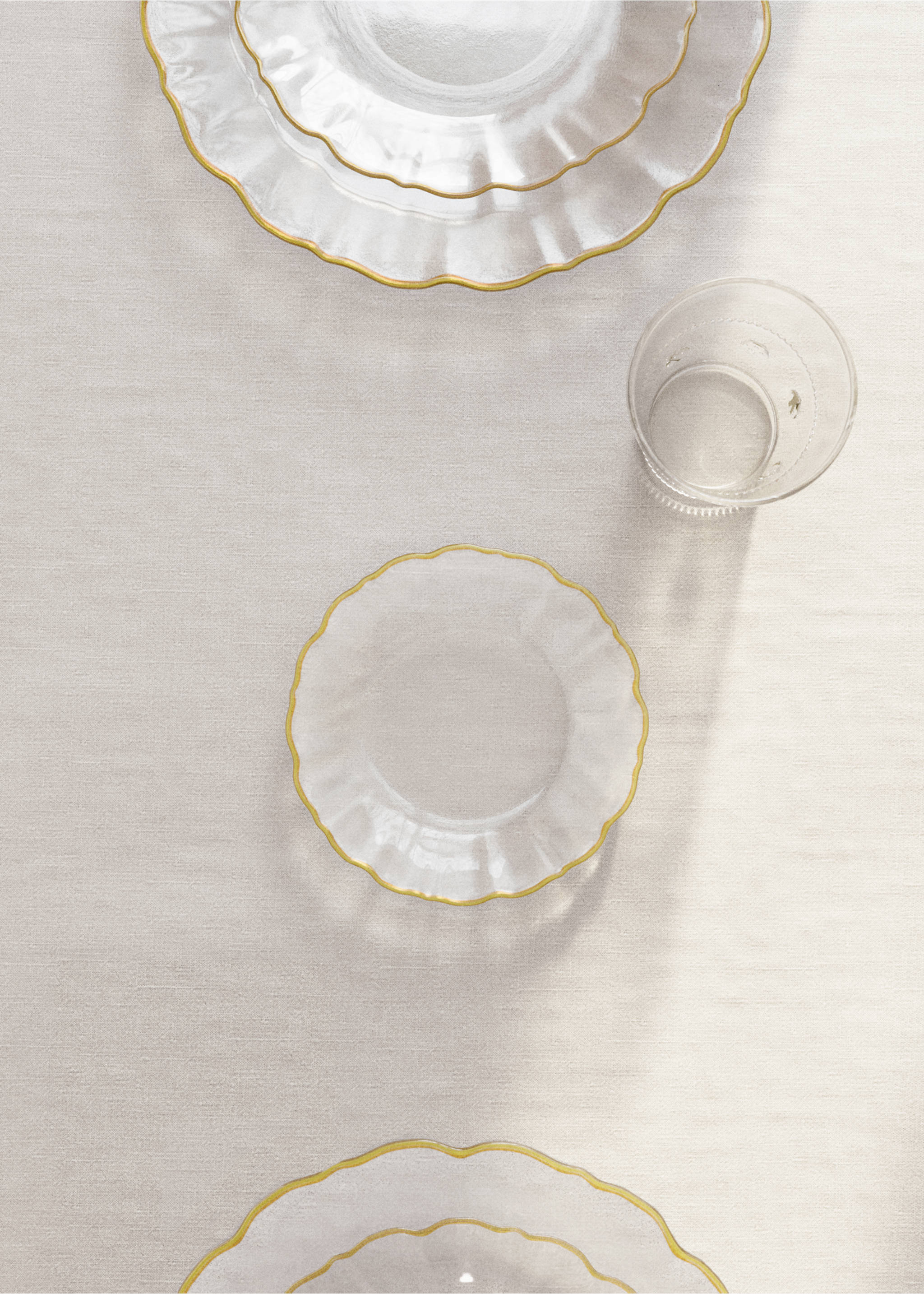 Glass plate with contrasting rim - General plane, Ice Grey. Ref: 27072924-00.