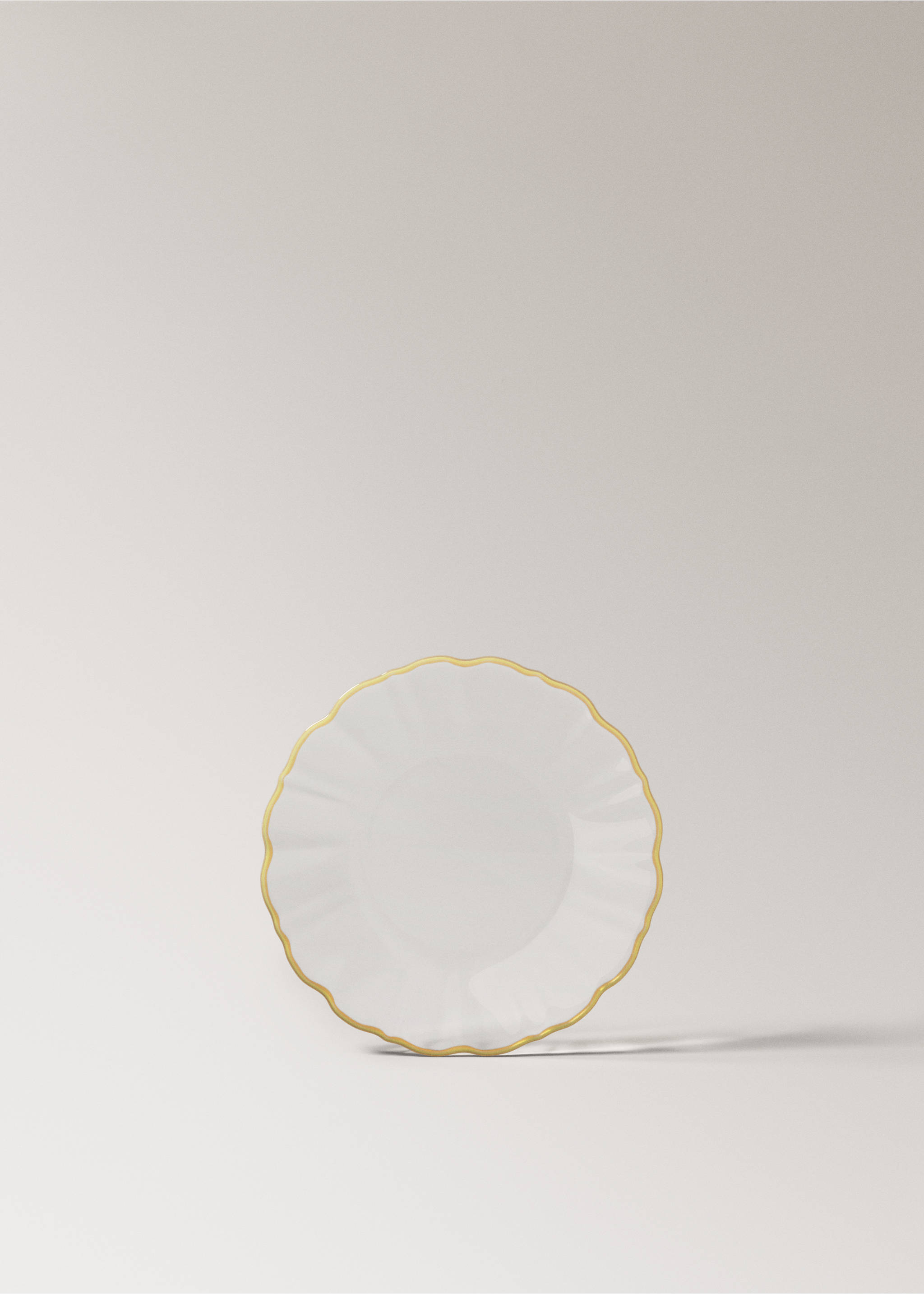 Glass plate with contrasting rim - Article without model, Ice Grey. Ref: 27072924-00.