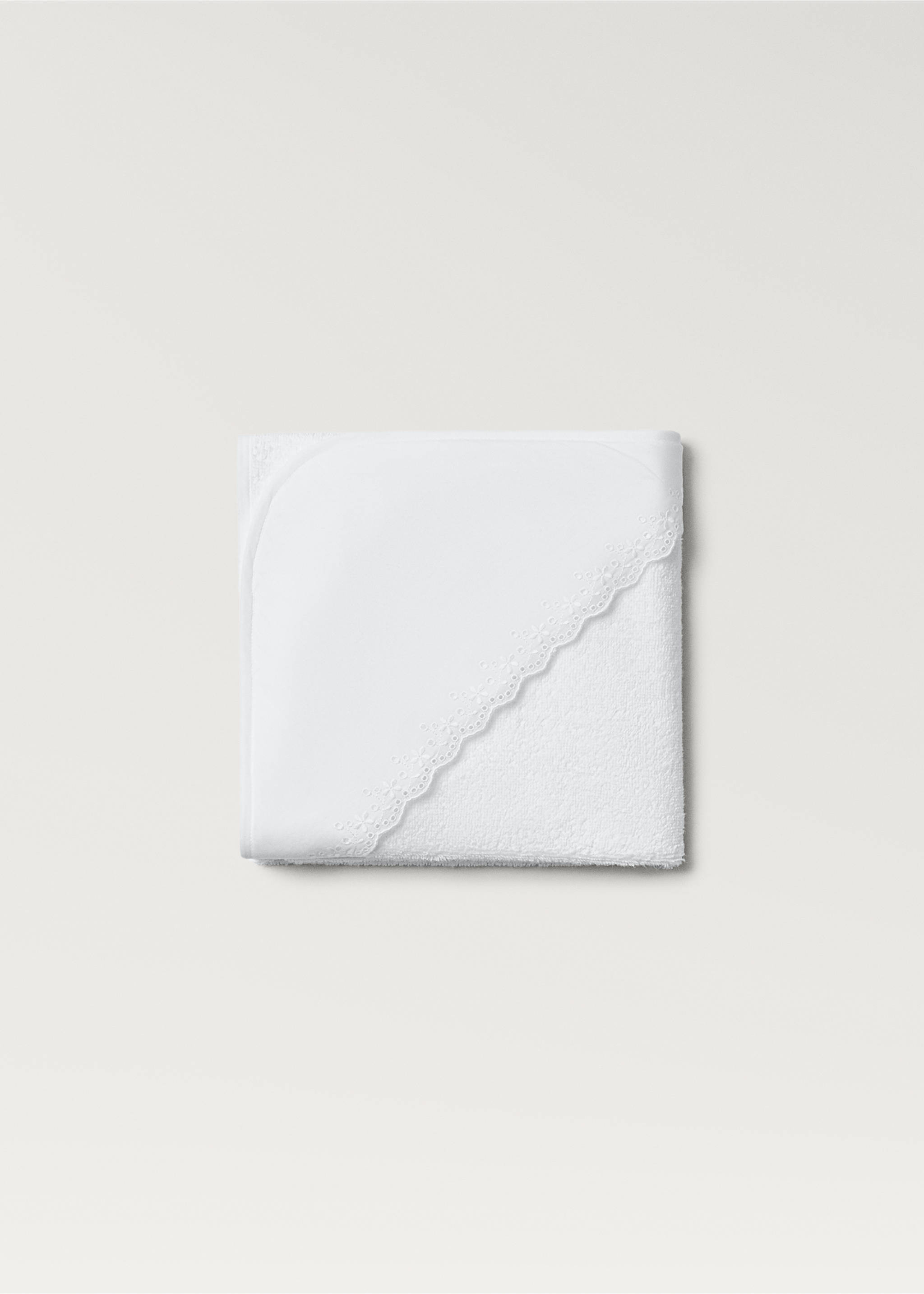 Toalla baño infantil capucha bordado floral - Detalle del artículo 1, Blanco. Ref: 27072928-00.