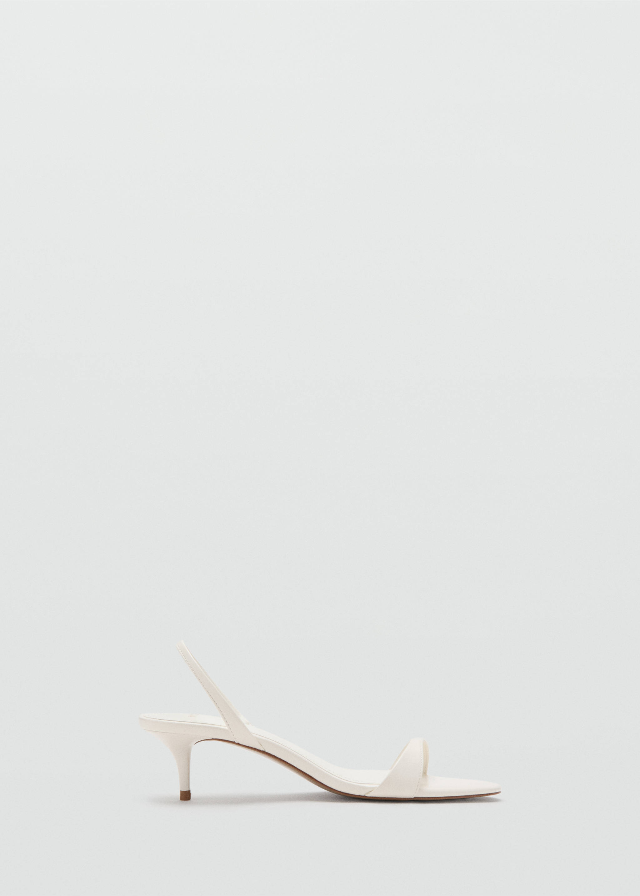 Kitten-heel sandals with strap - Article without model, Ecru. Ref: 27072932-00.