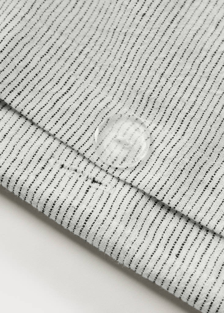 Fine striped cotton-linen duvet cover for a 90 cm bed — Grey