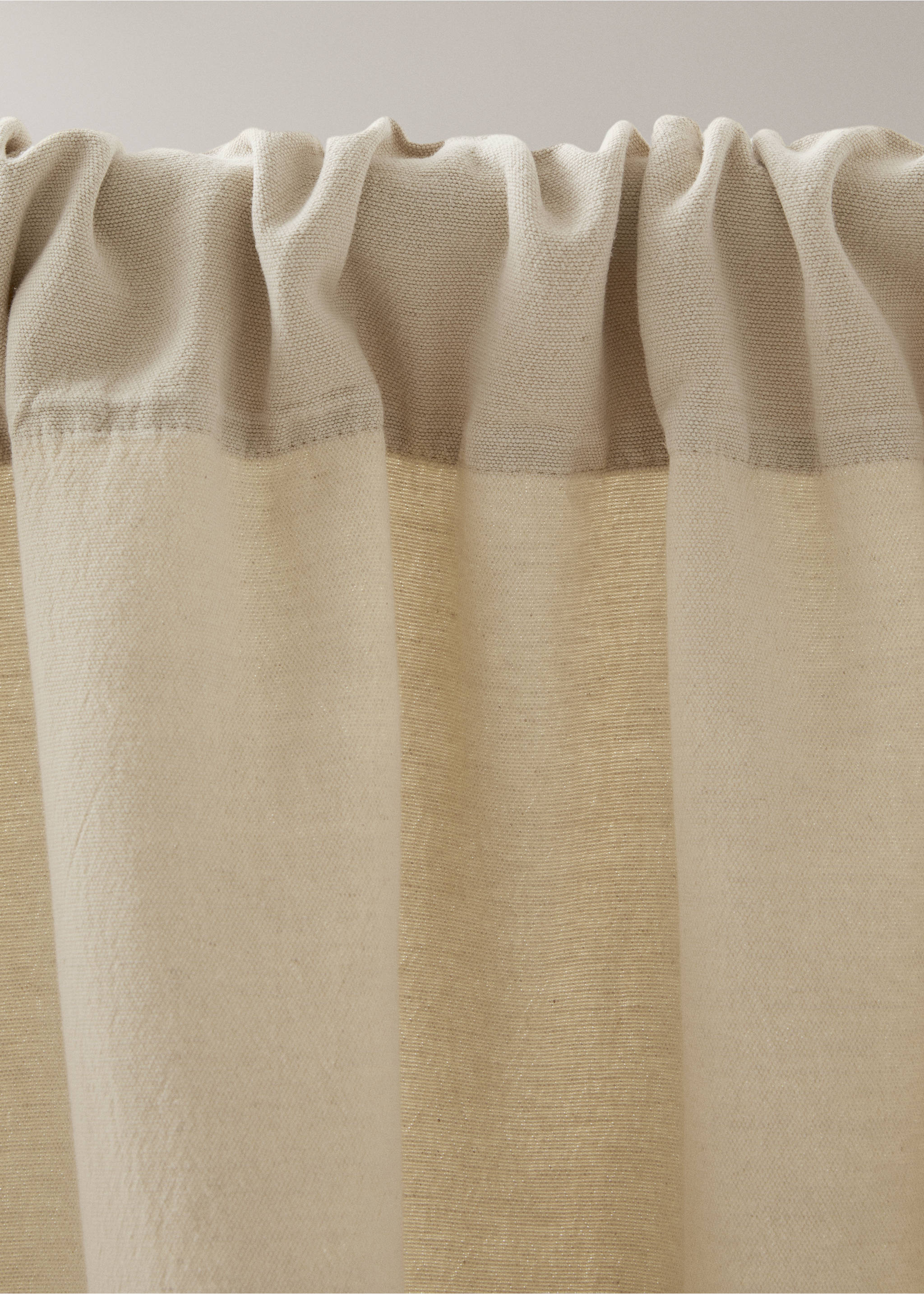 High opacity linen cotton curtain - Details of the article 2, Vanilla. Ref: 27073273-00.