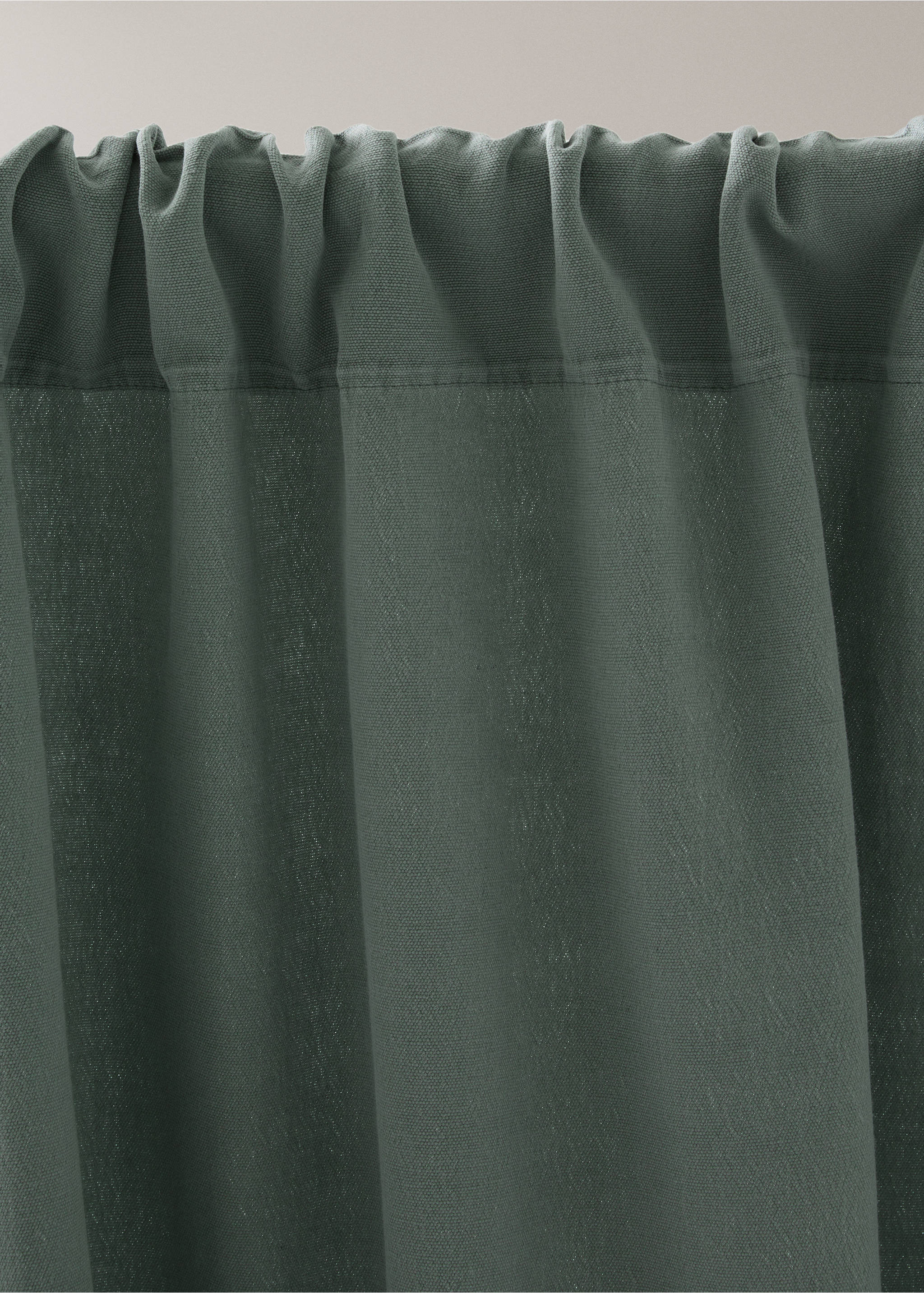 High opacity linen cotton curtain - Details of the article 2, Blue. Ref: 27073273-00.