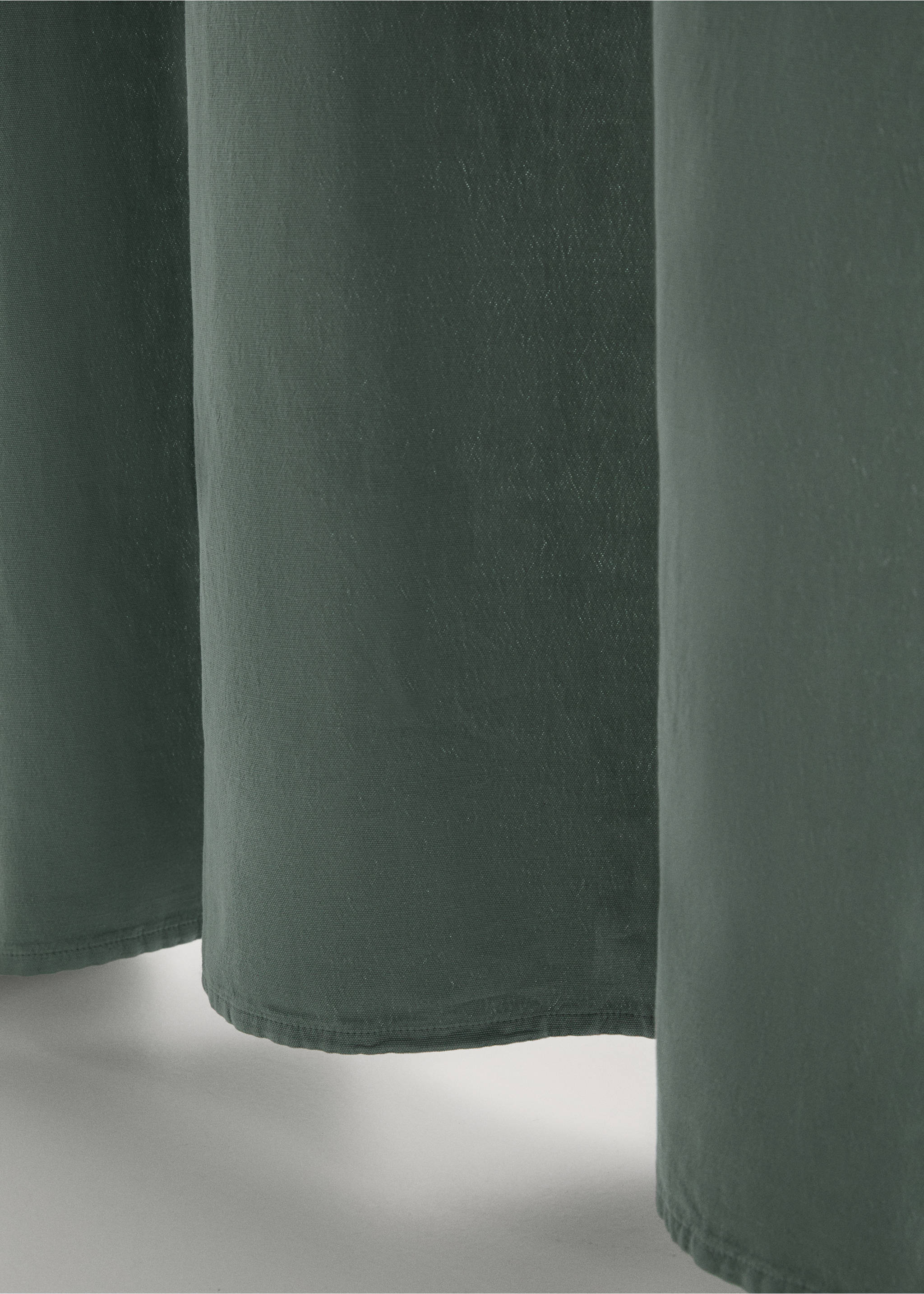 High opacity linen cotton curtain - Details of the article 3, Blue. Ref: 27073273-00.