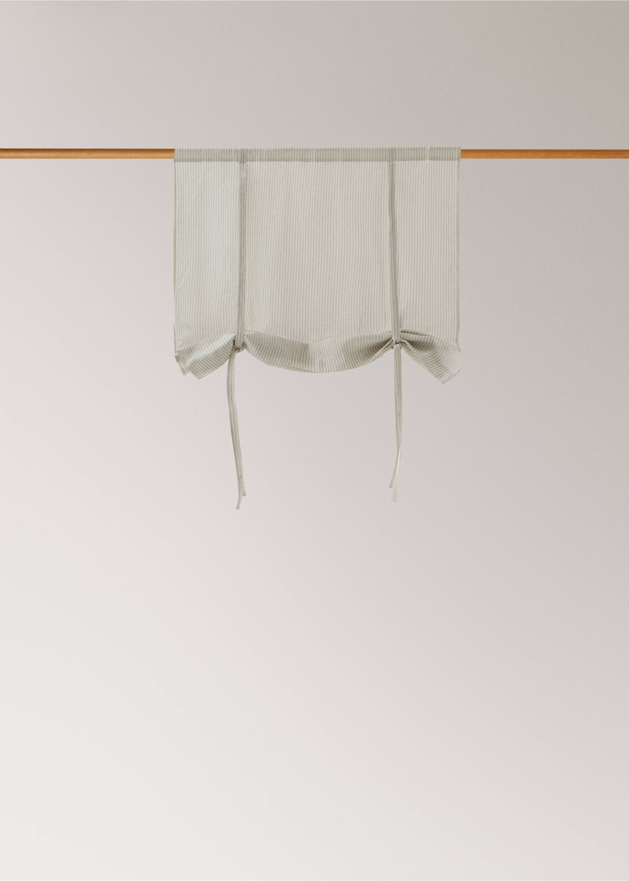 Linen roller blind with woven stripe, medium opacity - Article without model, Off White. Ref: 27073274-00.