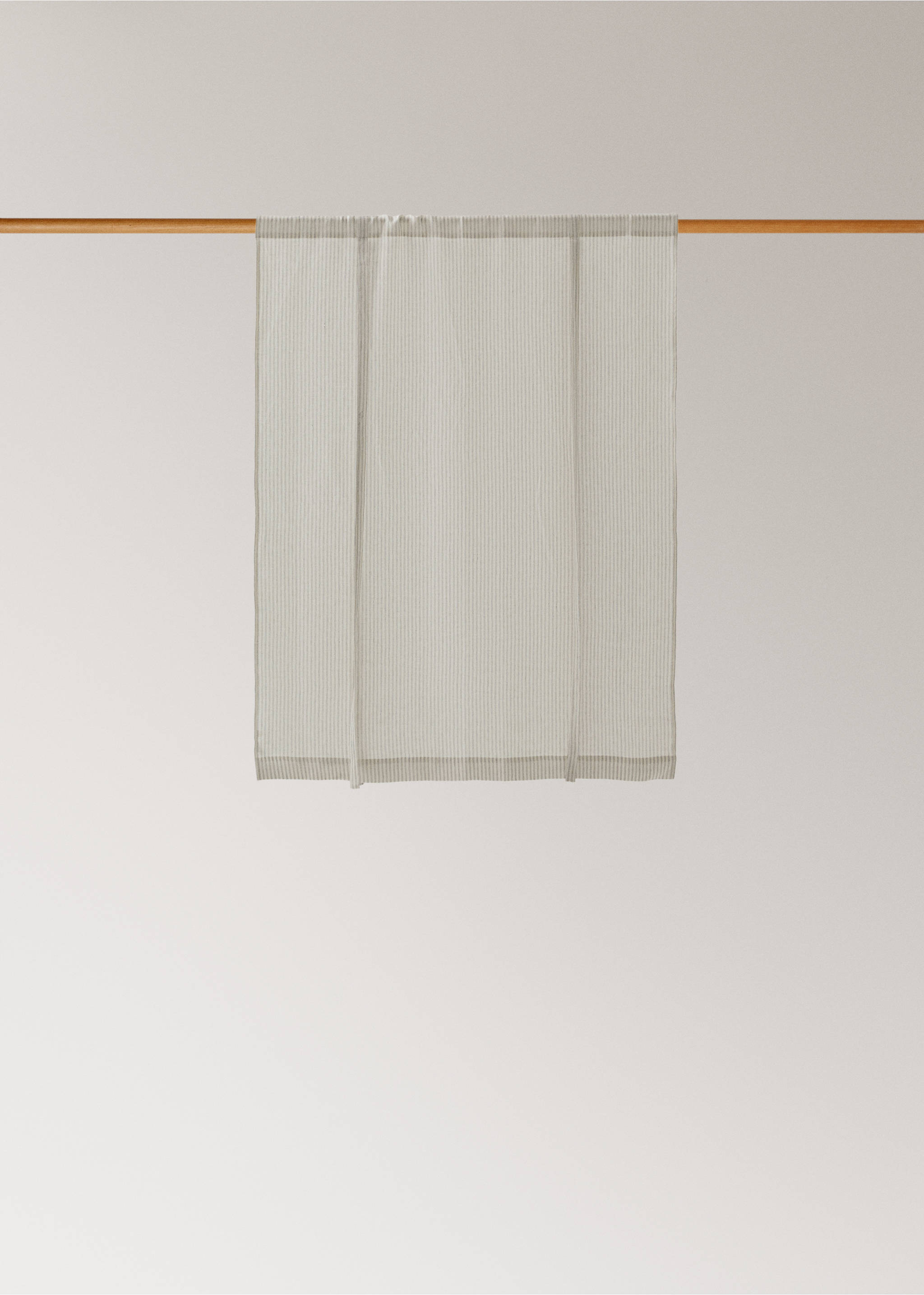 Linen roller blind with woven stripe, medium opacity - Details of the article 4, Off White. Ref: 27073274-00.