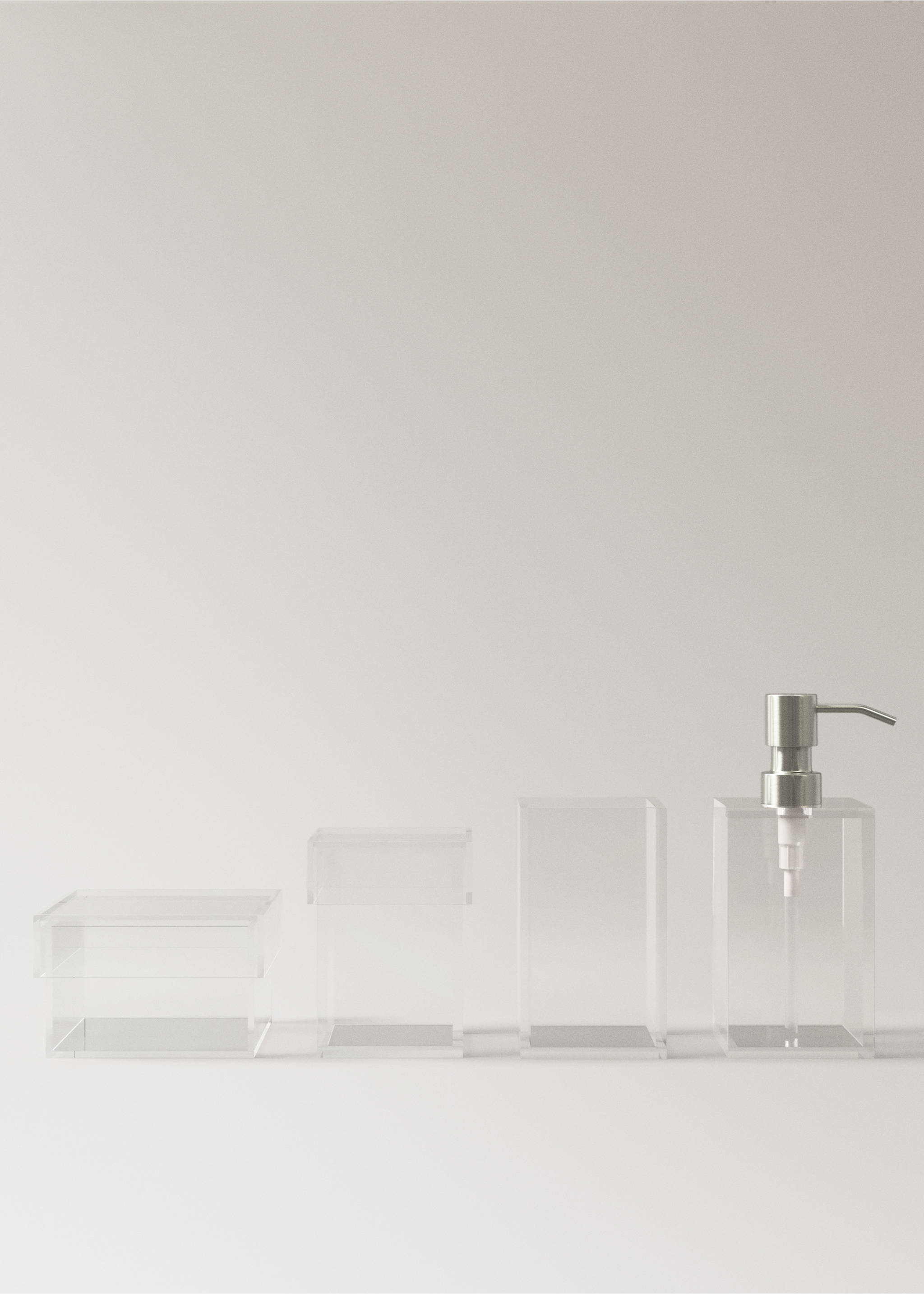 Acrylic soap dispenser - Details of the article 3, Ice Grey. Ref: 27073275-00.