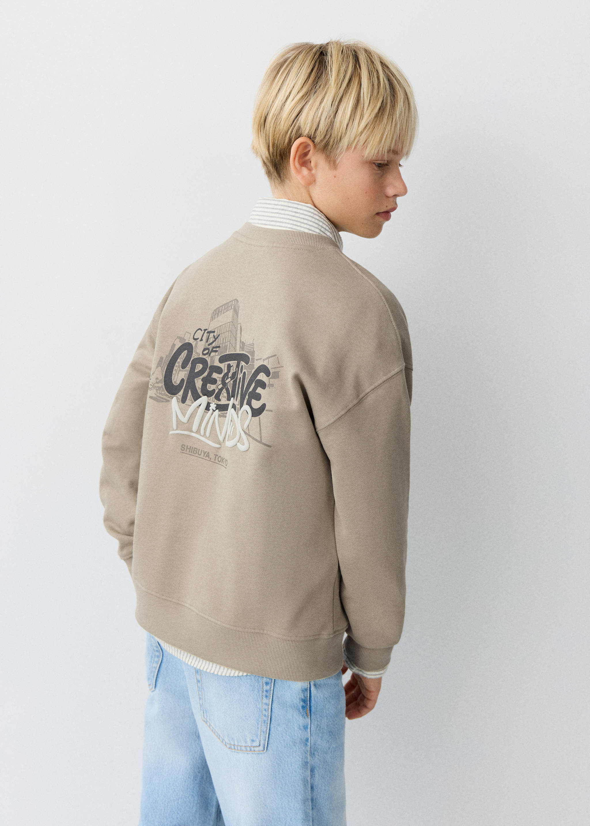 Sudadera algodón estampada - Plano medio