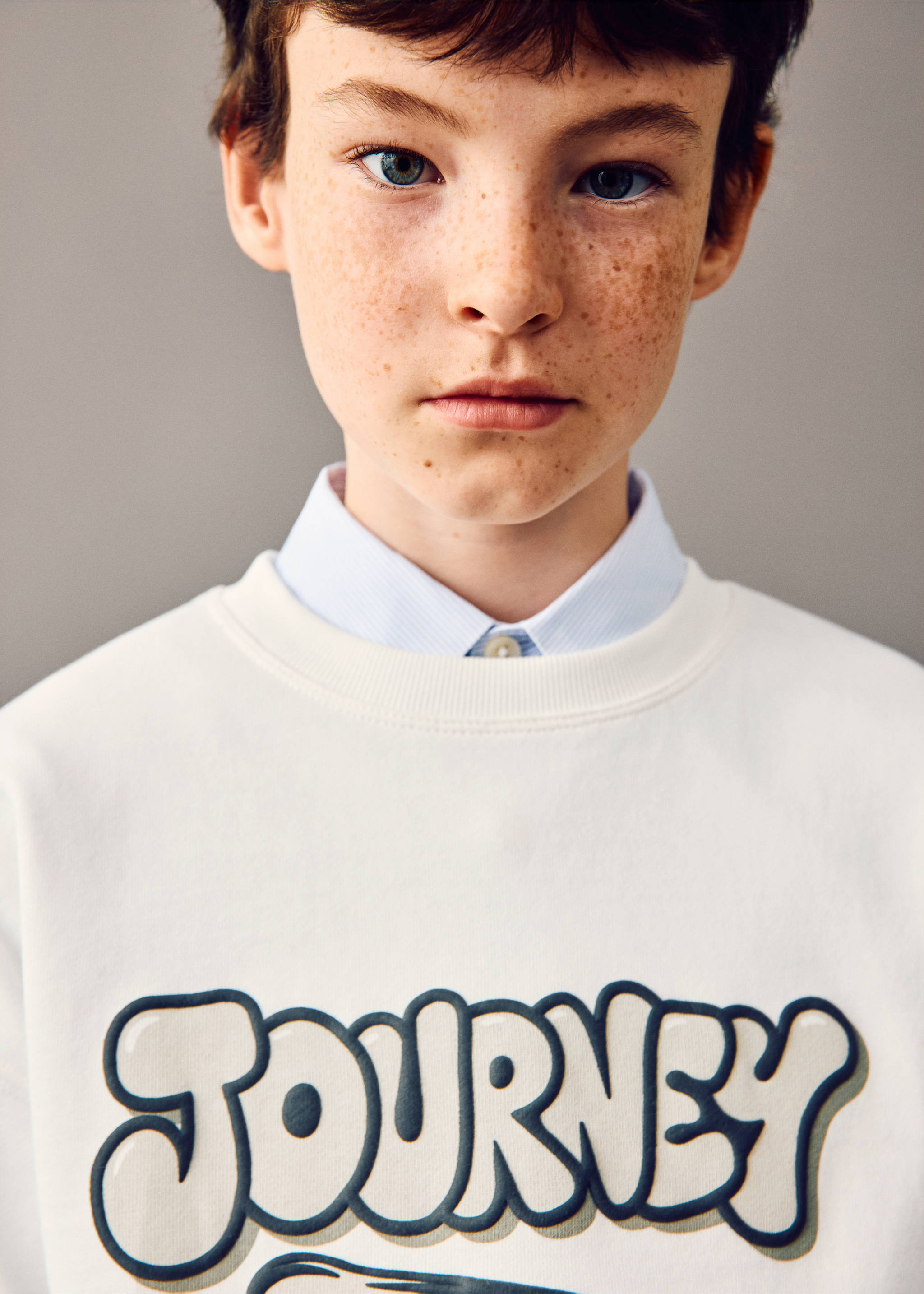 Printed cotton sweatshirt - Details of the article 1, Off White. Ref: 27073279-00.
