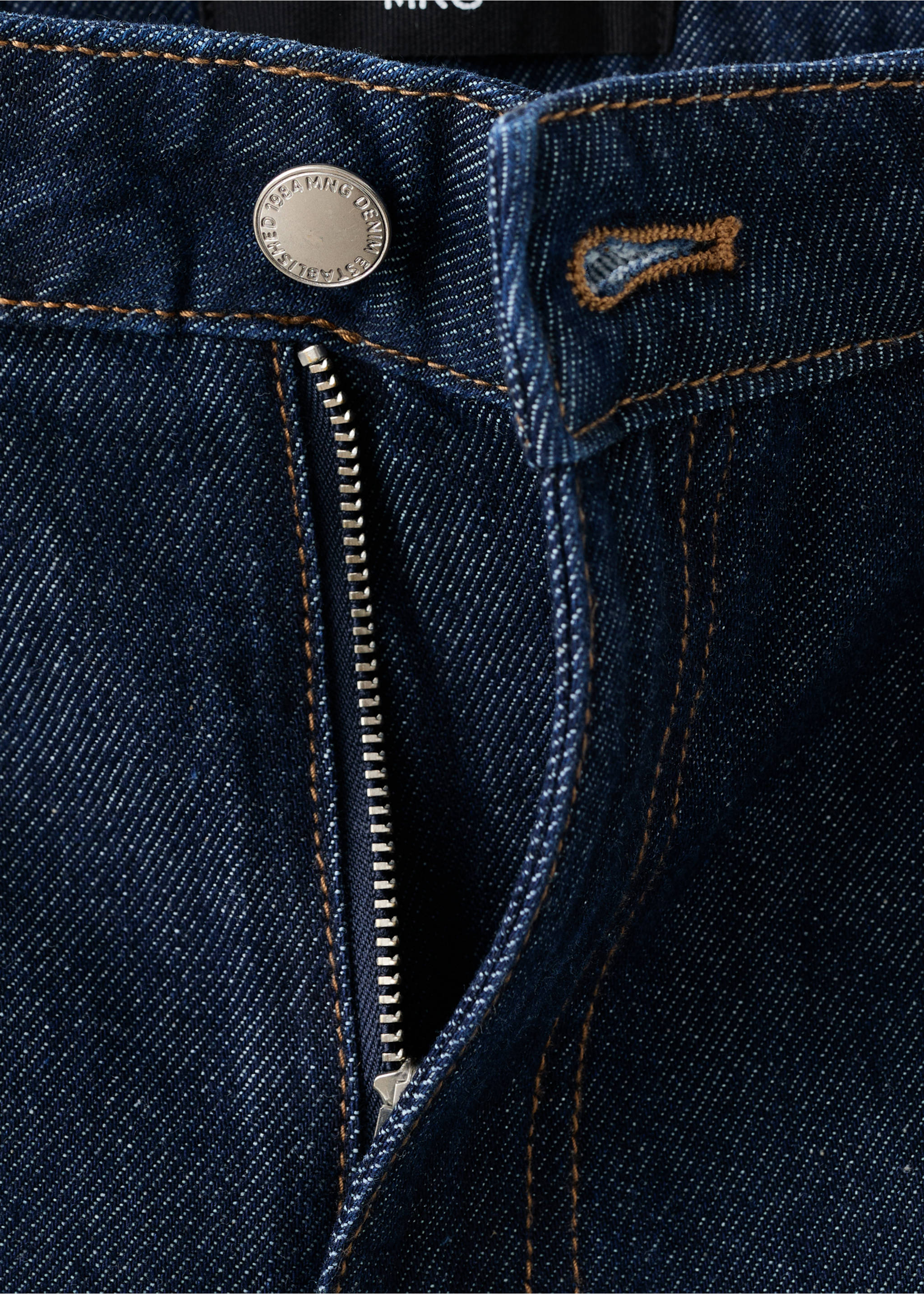 Bermudas denim rectas tiro alto - Detalle del artículo 0, Azul. Ref: 27073280-00.