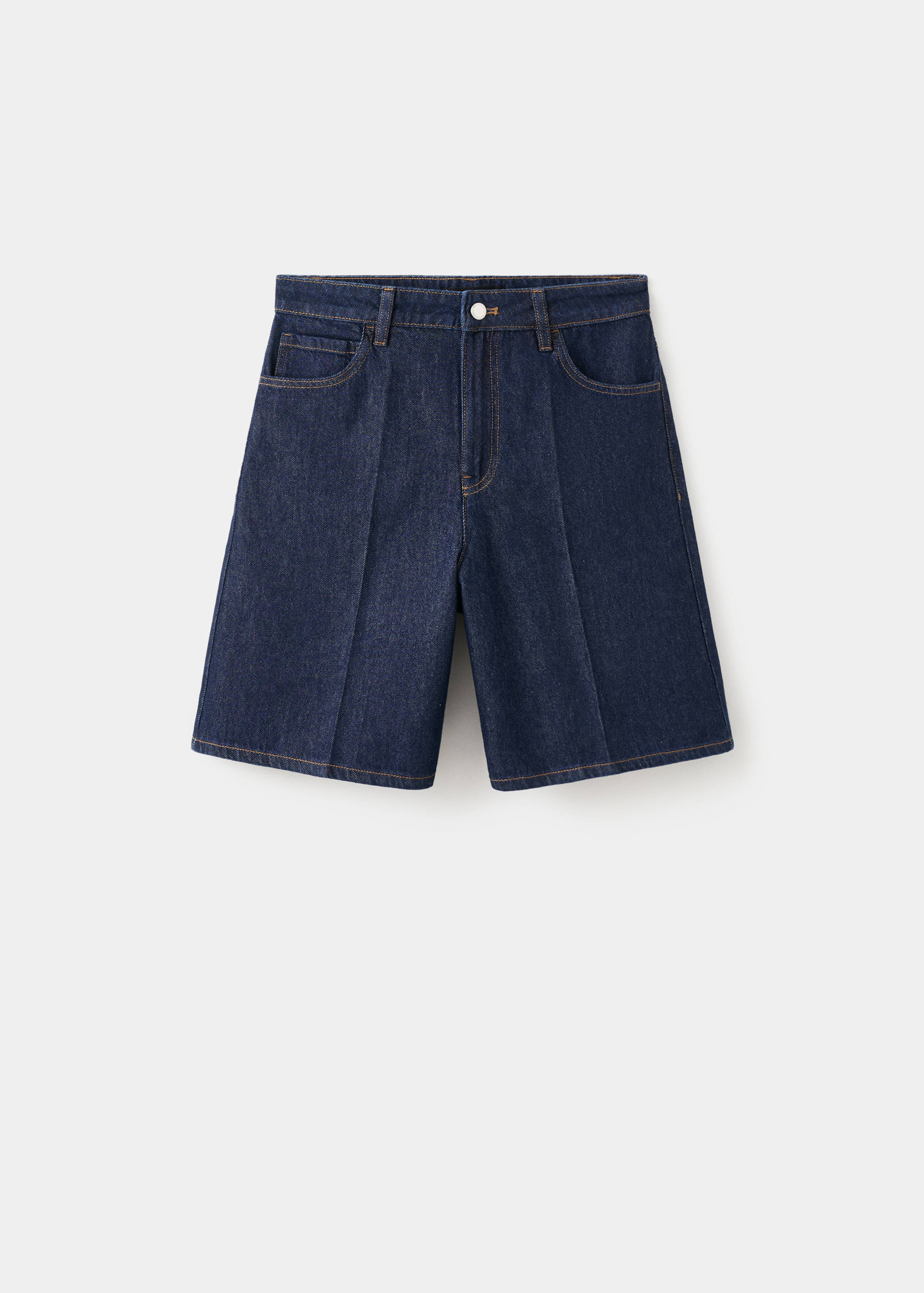 High-waist straight-fit denim shorts - Article without model