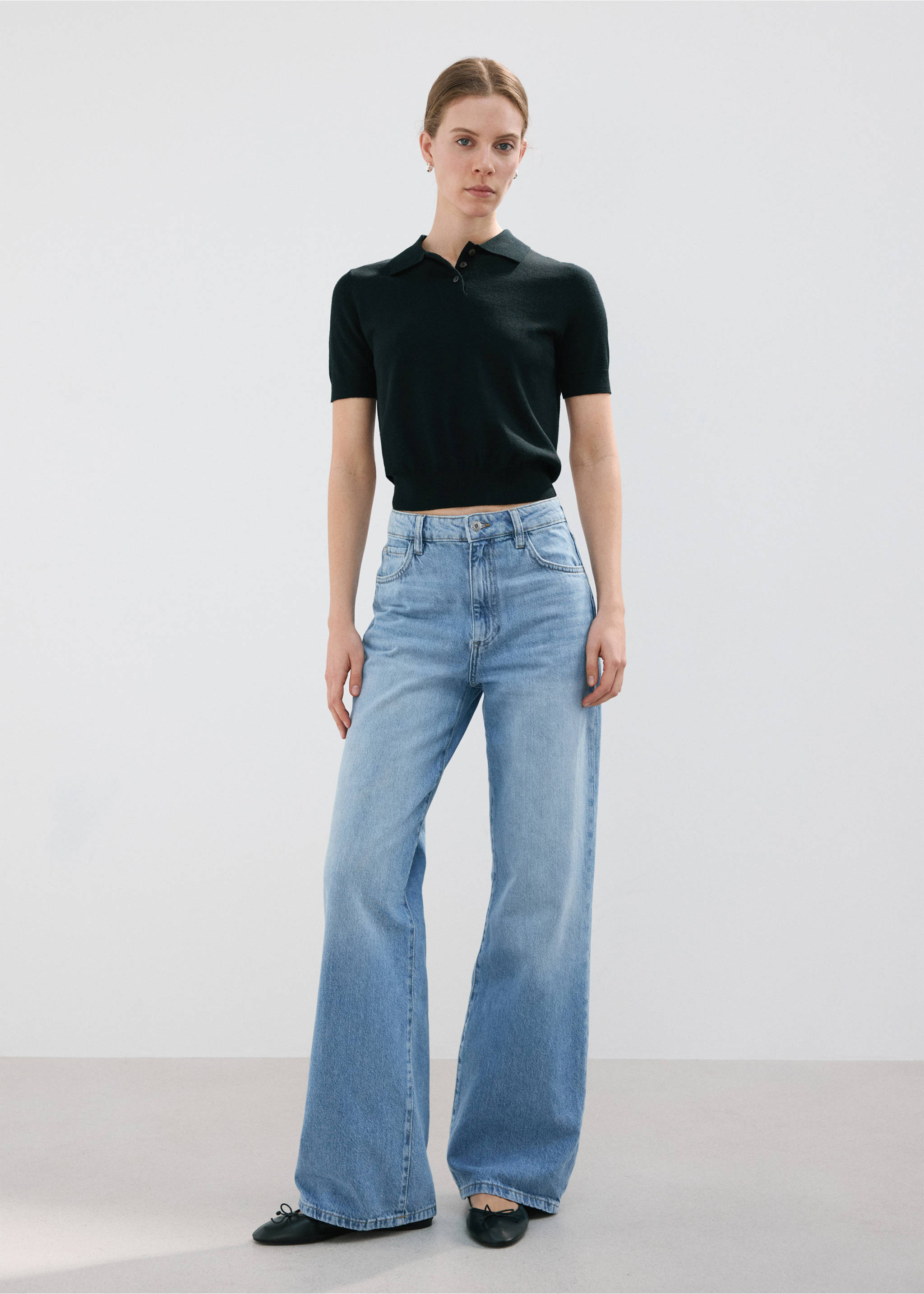 Danila high-waisted wide leg jeans - General plane, Medium Blue. Ref: 27073290-00.