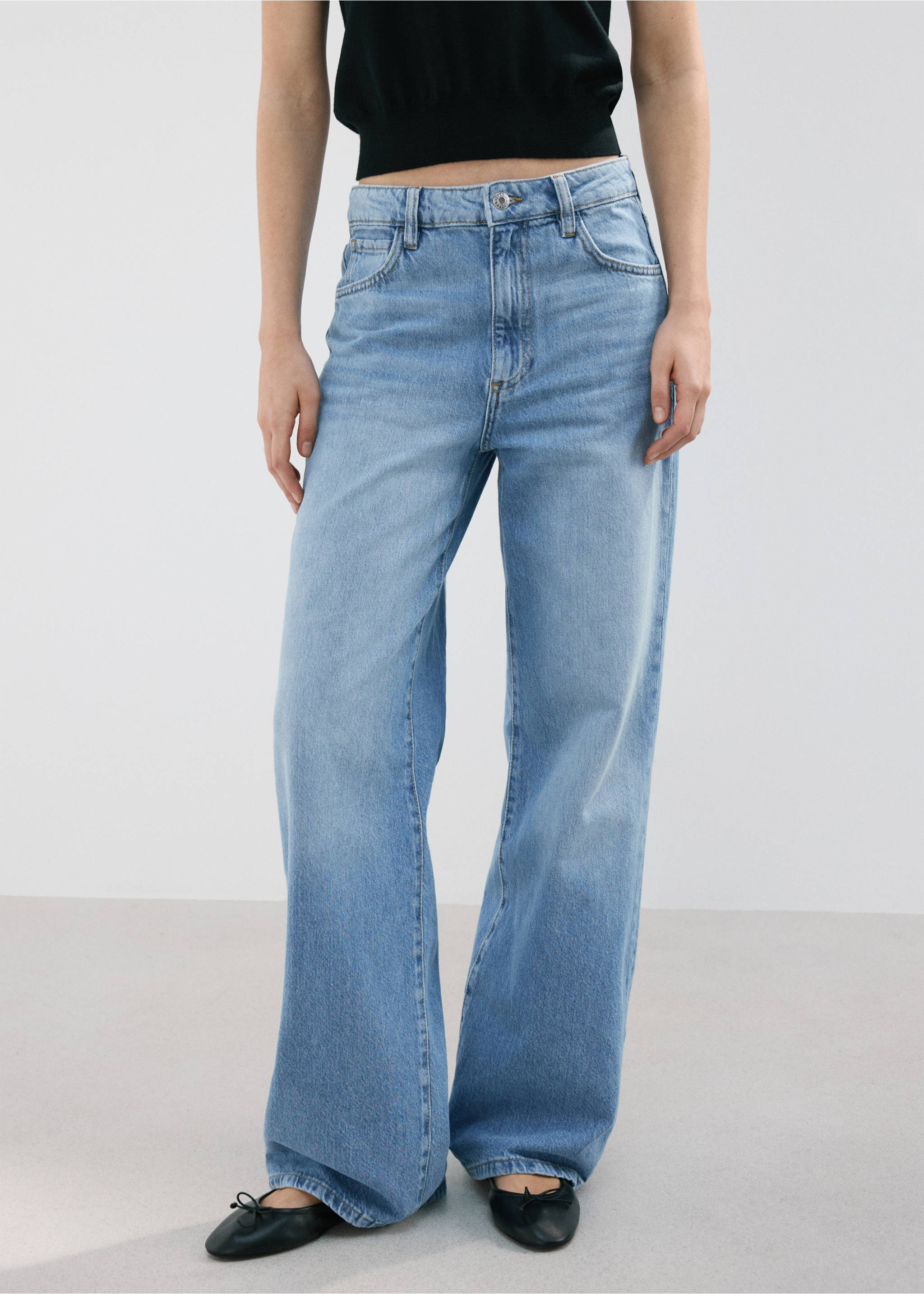 Danila high-waisted wide leg jeans - Medium plane, Medium Blue. Ref: 27073290-00.