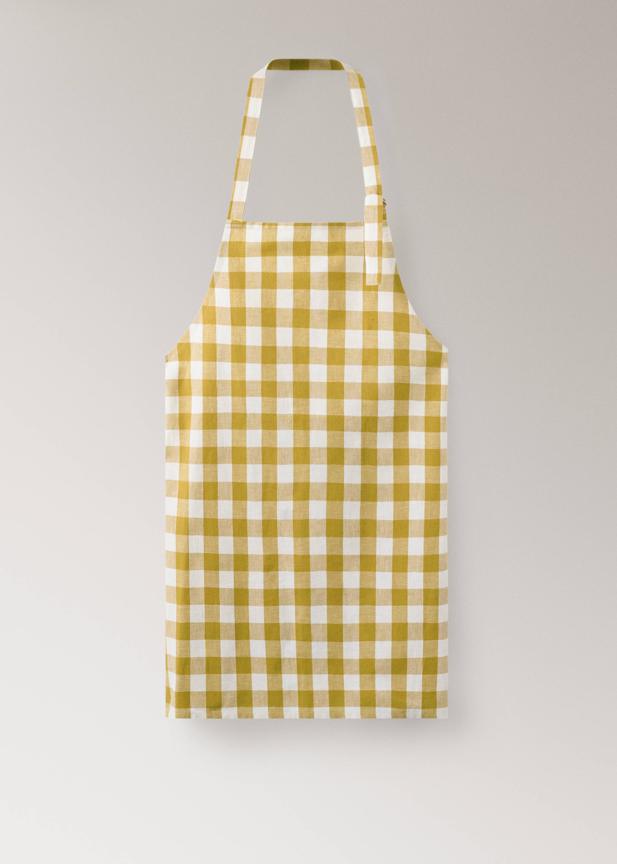 Cotton linen gingham check apron - Article without model