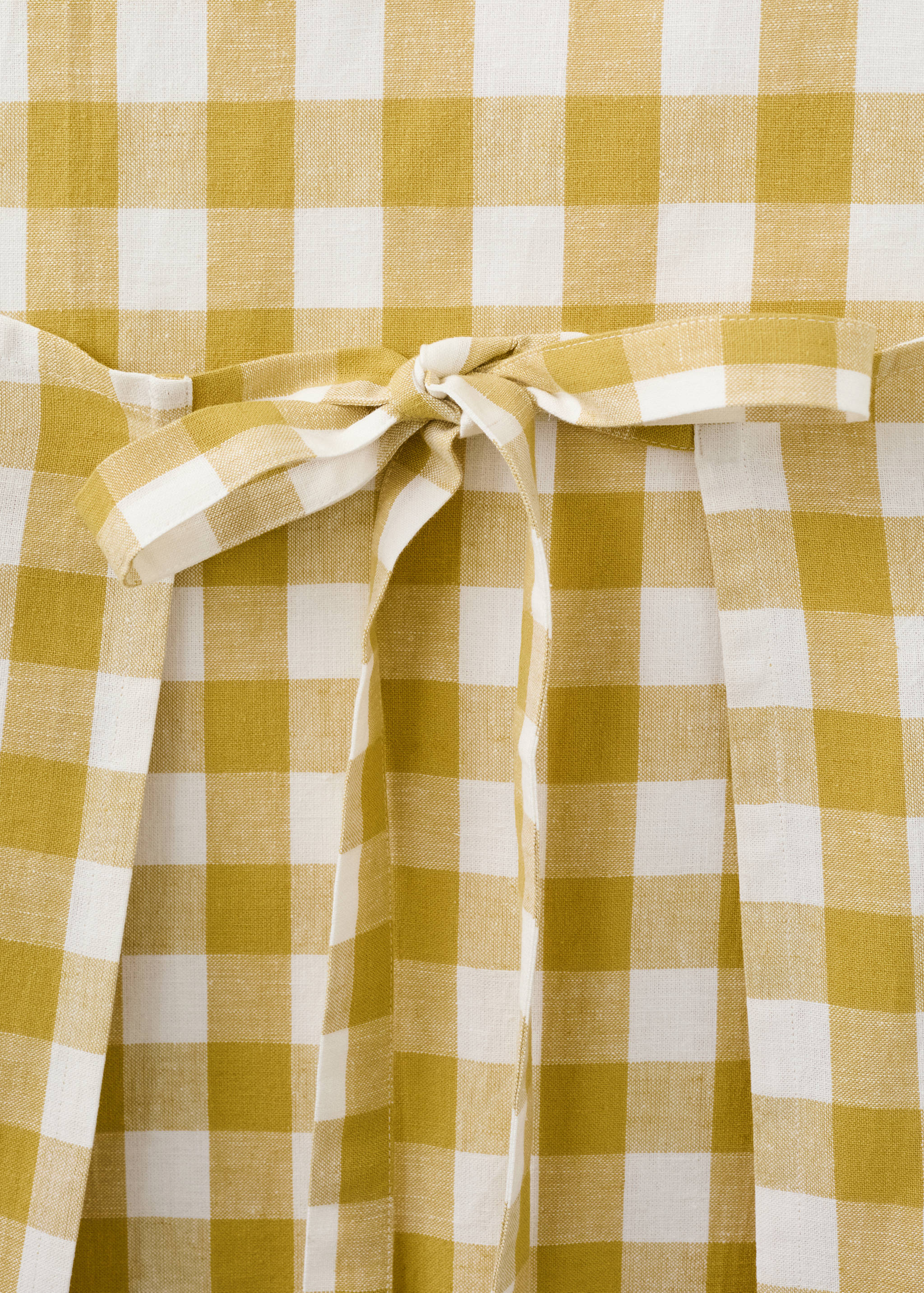 Cotton linen gingham check apron - Details of the article 3