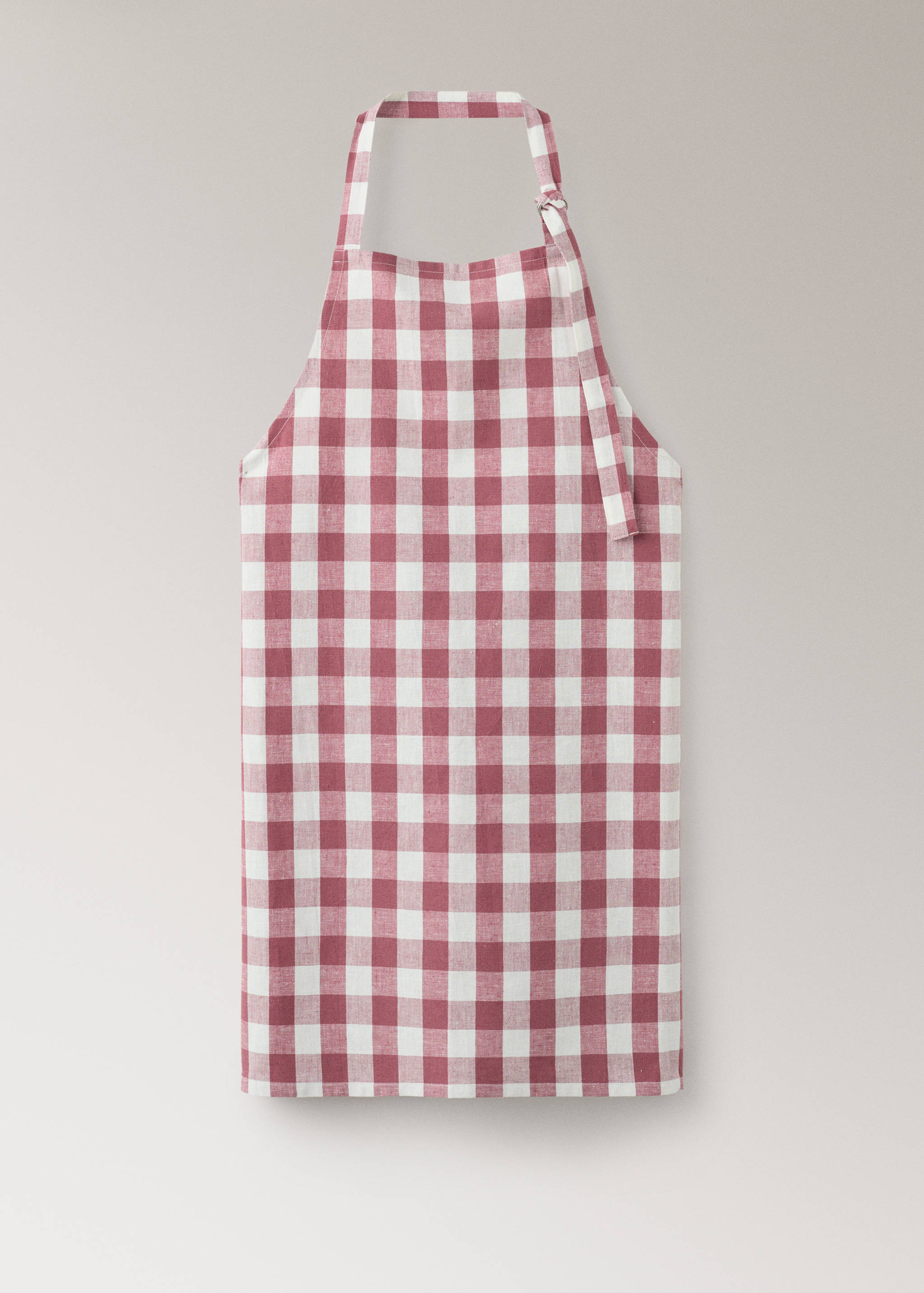Cotton linen gingham check apron - Article without model
