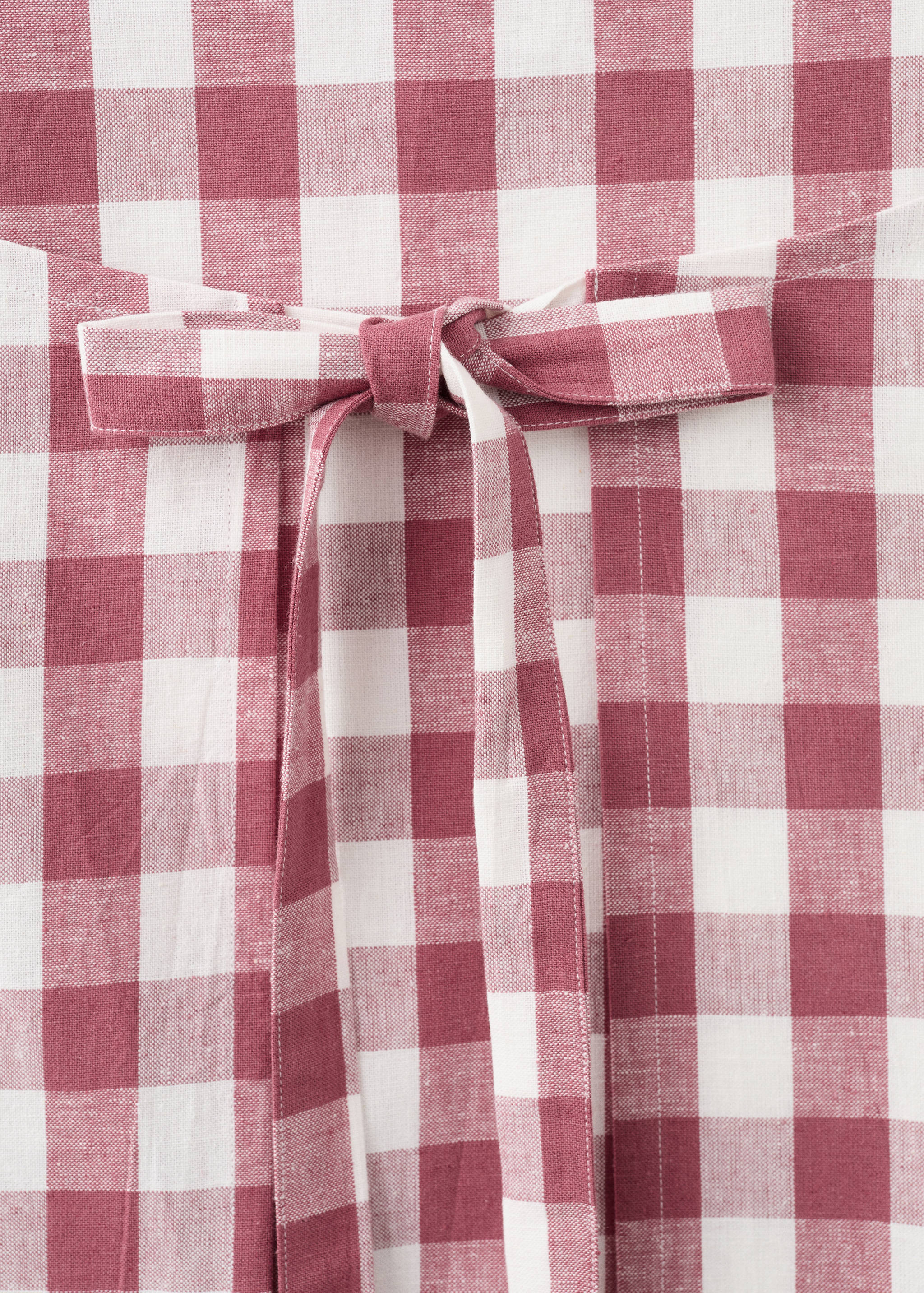 Cotton linen gingham check apron - Details of the article 3