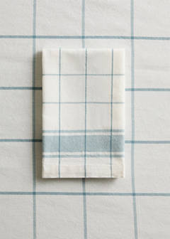 100% cotton yarn-dyed check serviettes — Blue 1