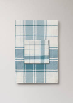 100% cotton yarn-dyed check serviettes — Blue 4