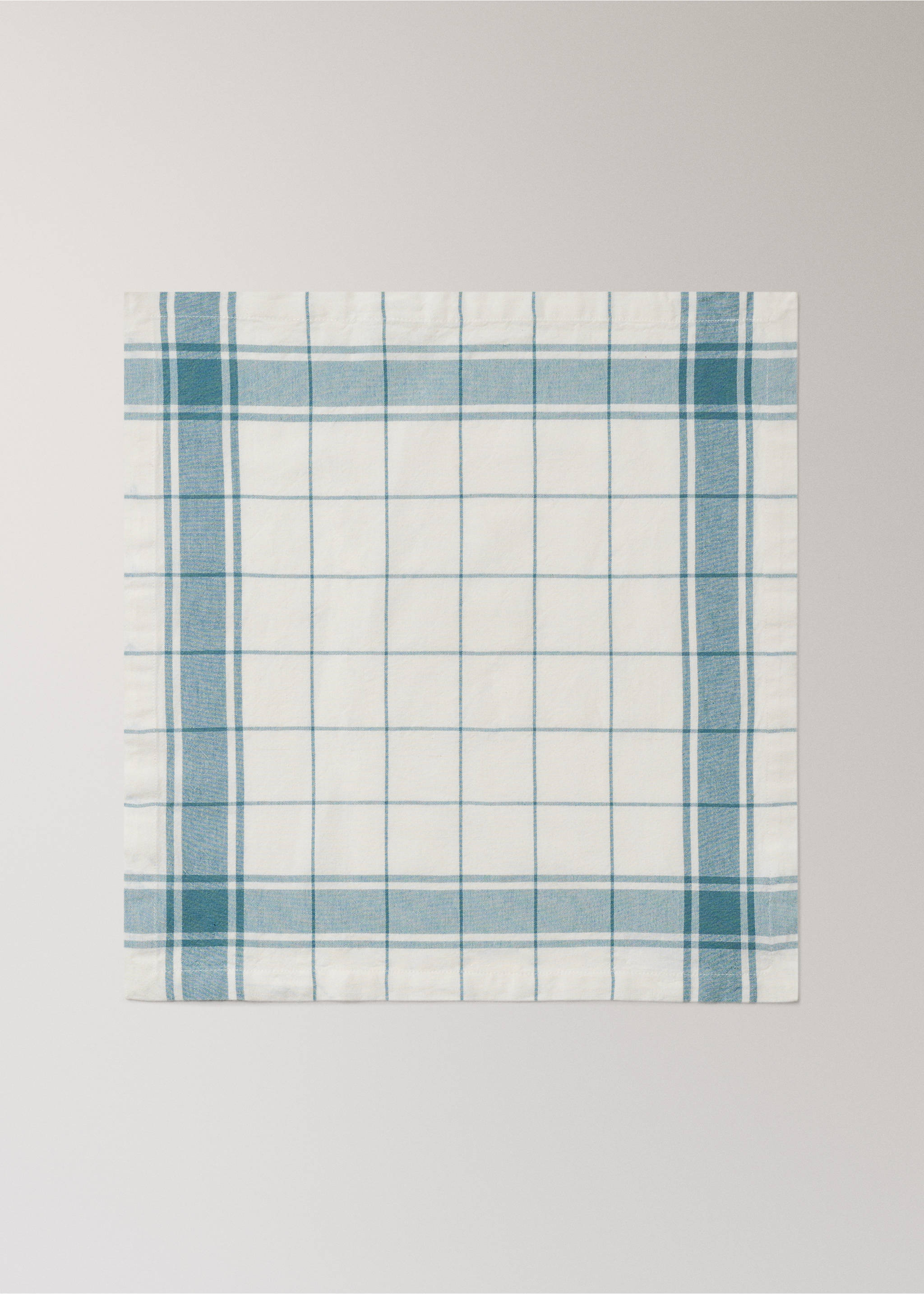 100% cotton yarn-dyed check serviettes - Article without model, Blue. Ref: 27073292-00.