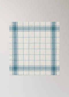 100% cotton yarn-dyed check serviettes — Blue 5