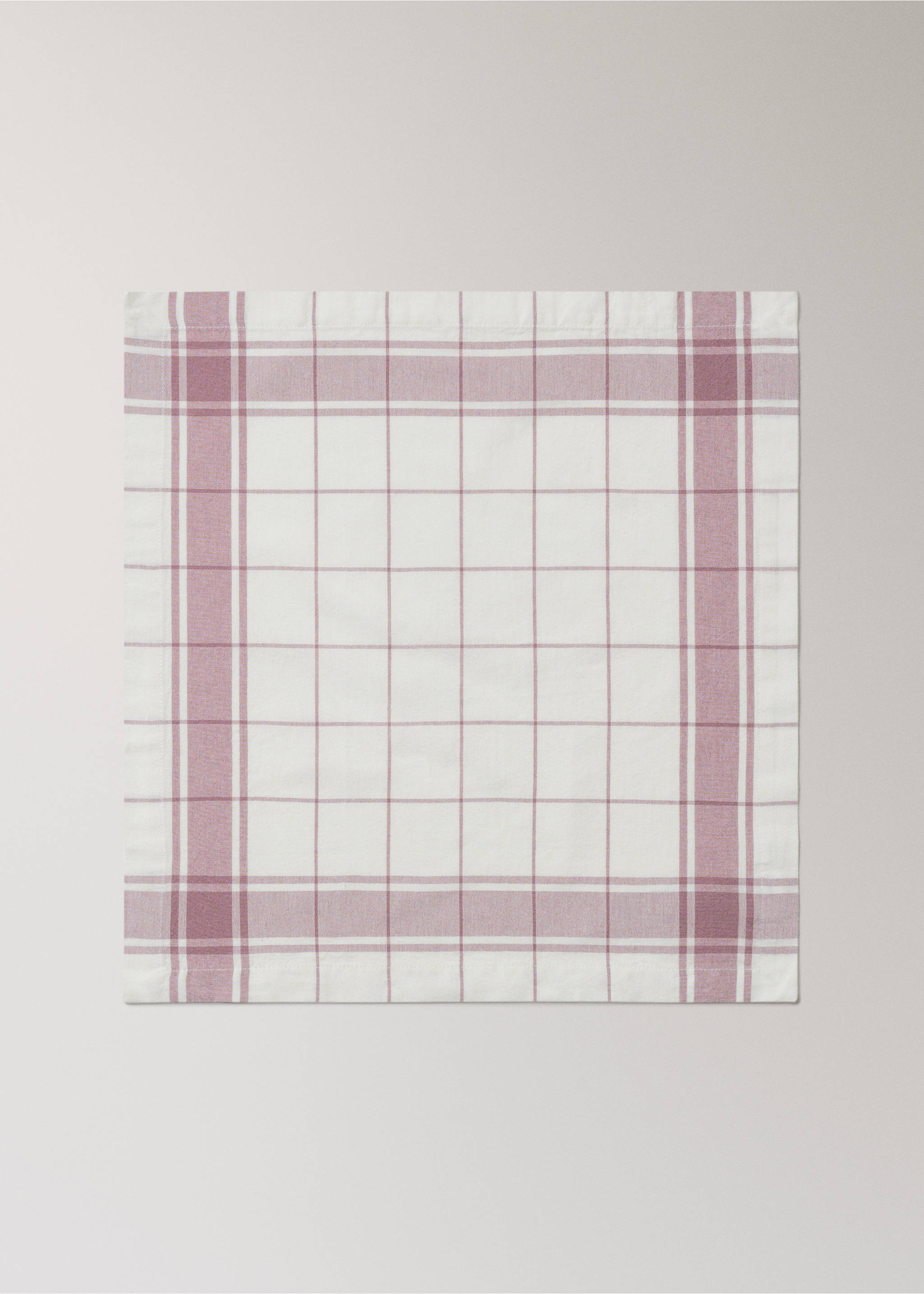 100% cotton yarn-dyed check serviettes - Article without model, Lilac. Ref: 27073292-00.