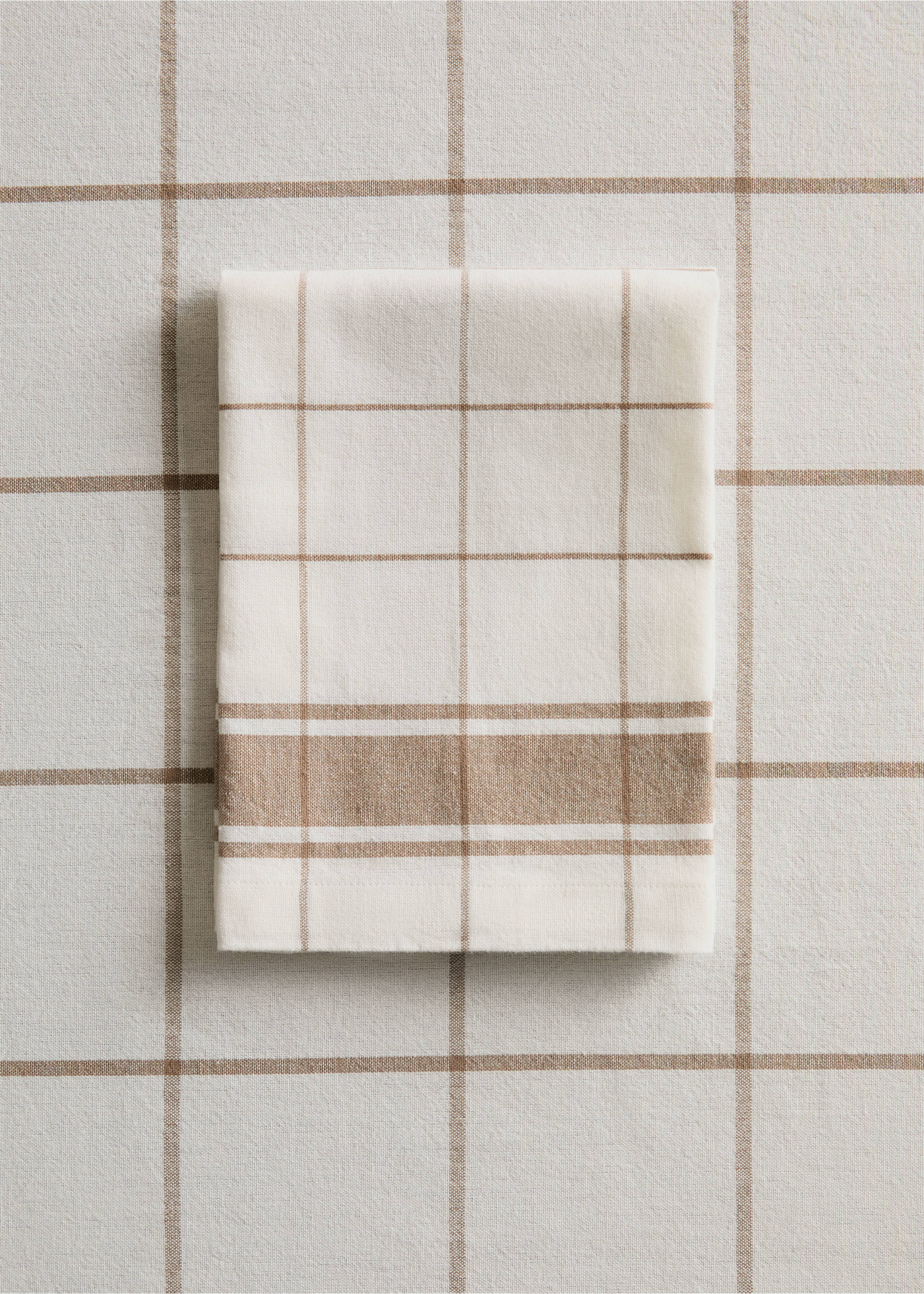 Servilletas 100% algodón raya contraste - Plano general, Marrón claro/pastel. Ref: 27073292-00.