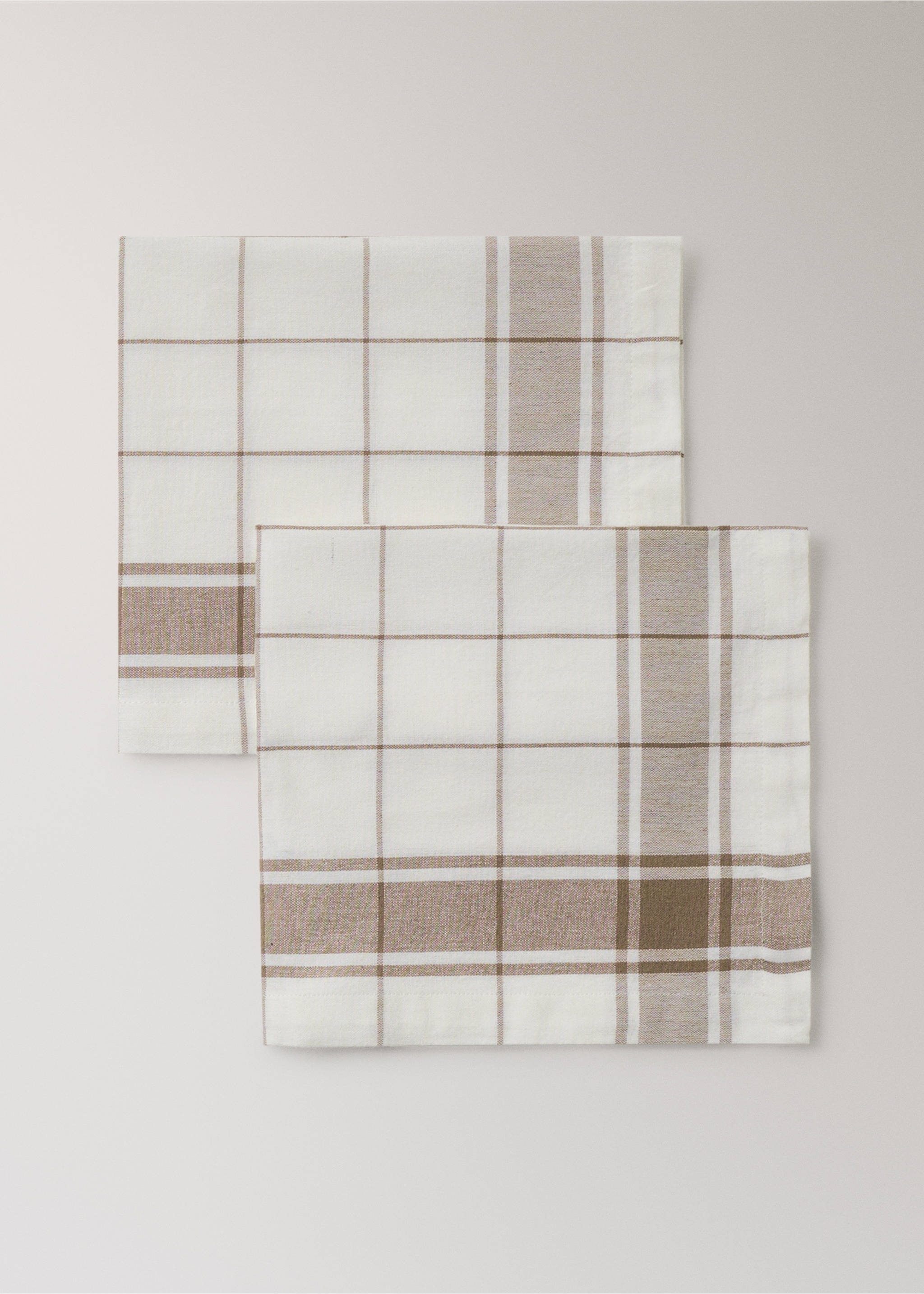 Servilletas 100% algodón raya contraste - Detalle del artículo 1, Marrón claro/pastel. Ref: 27073292-00.