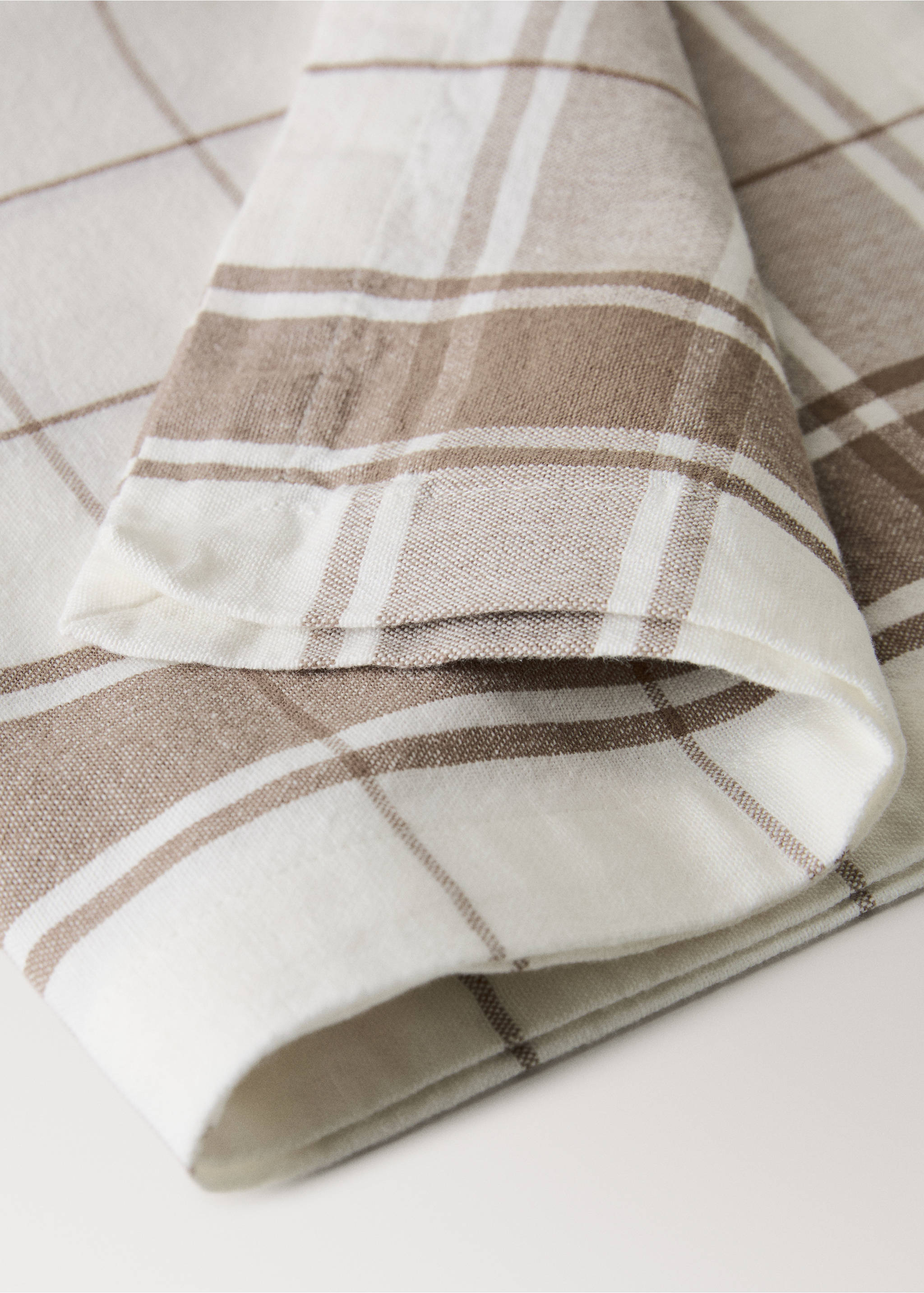Servilletas 100% algodón raya contraste - Detalle del artículo 2, Marrón claro/pastel. Ref: 27073292-00.