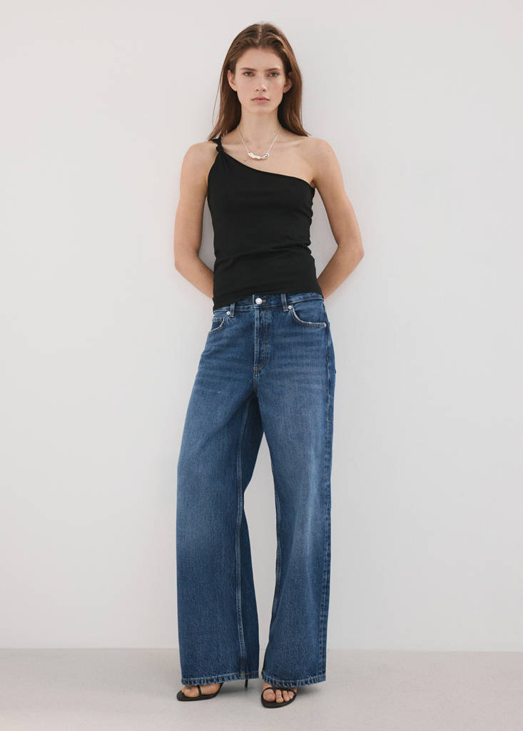 Straight low-waist jeans — Dark Blue