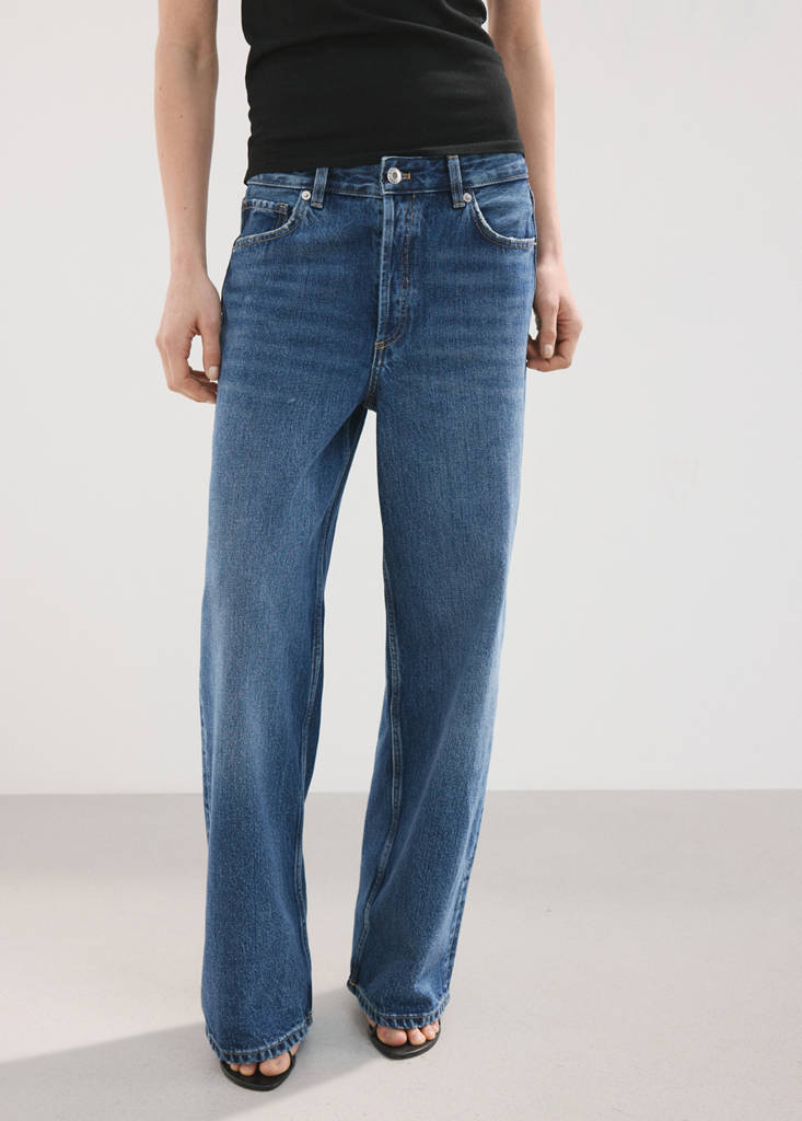 Straight low-waist jeans — Dark Blue