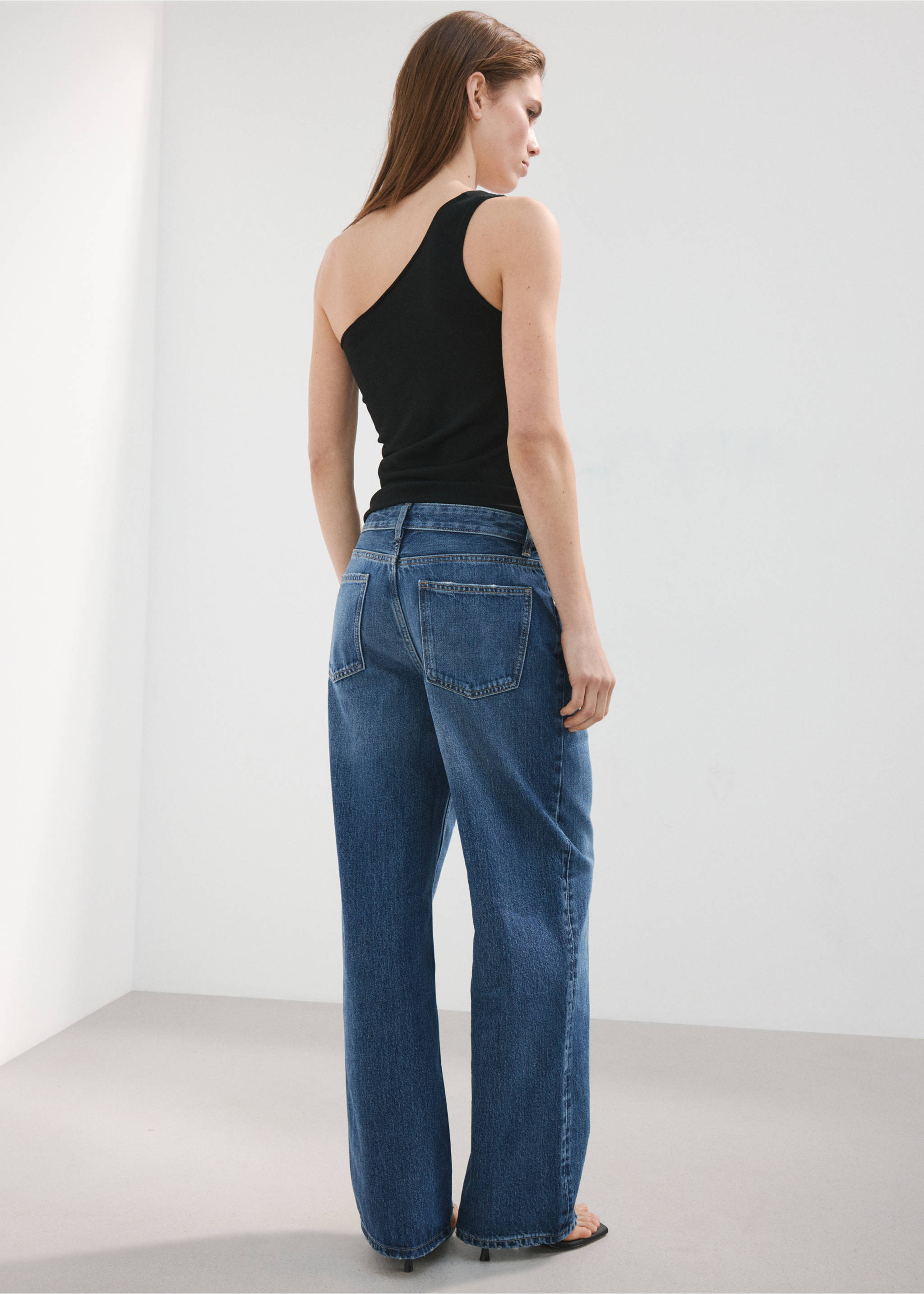 直筒低腰牛仔裤 - null, 深蓝色. Ref: 27073293-00.