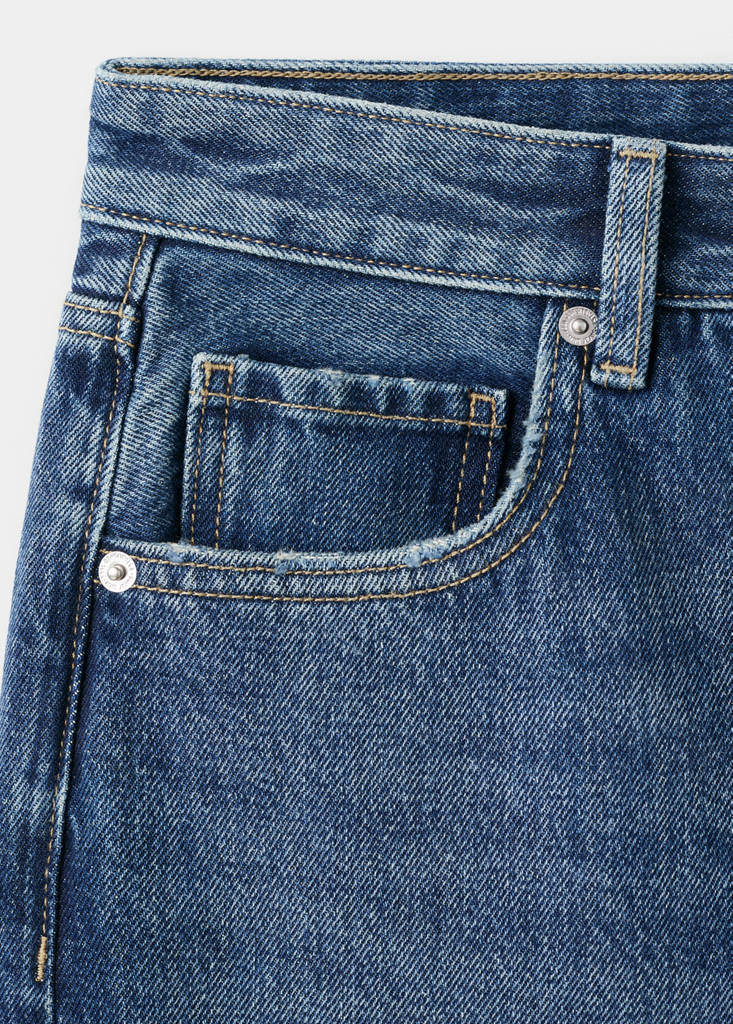 Straight low-waist jeans — Dark Blue