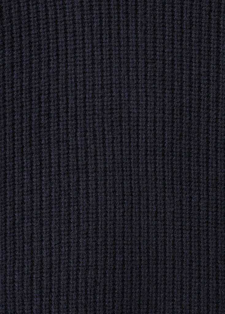 Perkins-neck sweater with button — Dark Navy