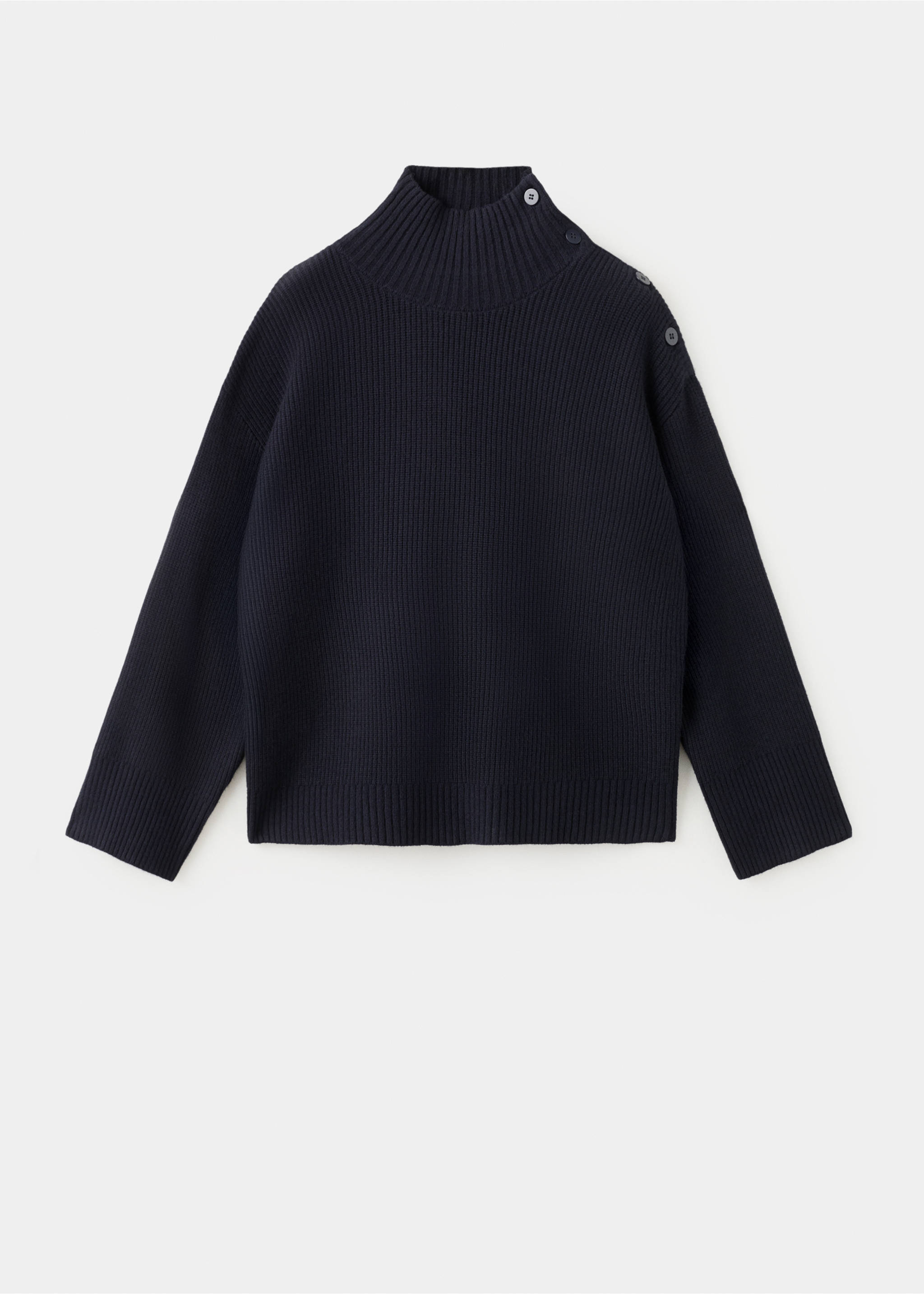Tröja med perkinskrage och knappar - Artikel utan modell, Navy blå. Ref: 27073295-00.