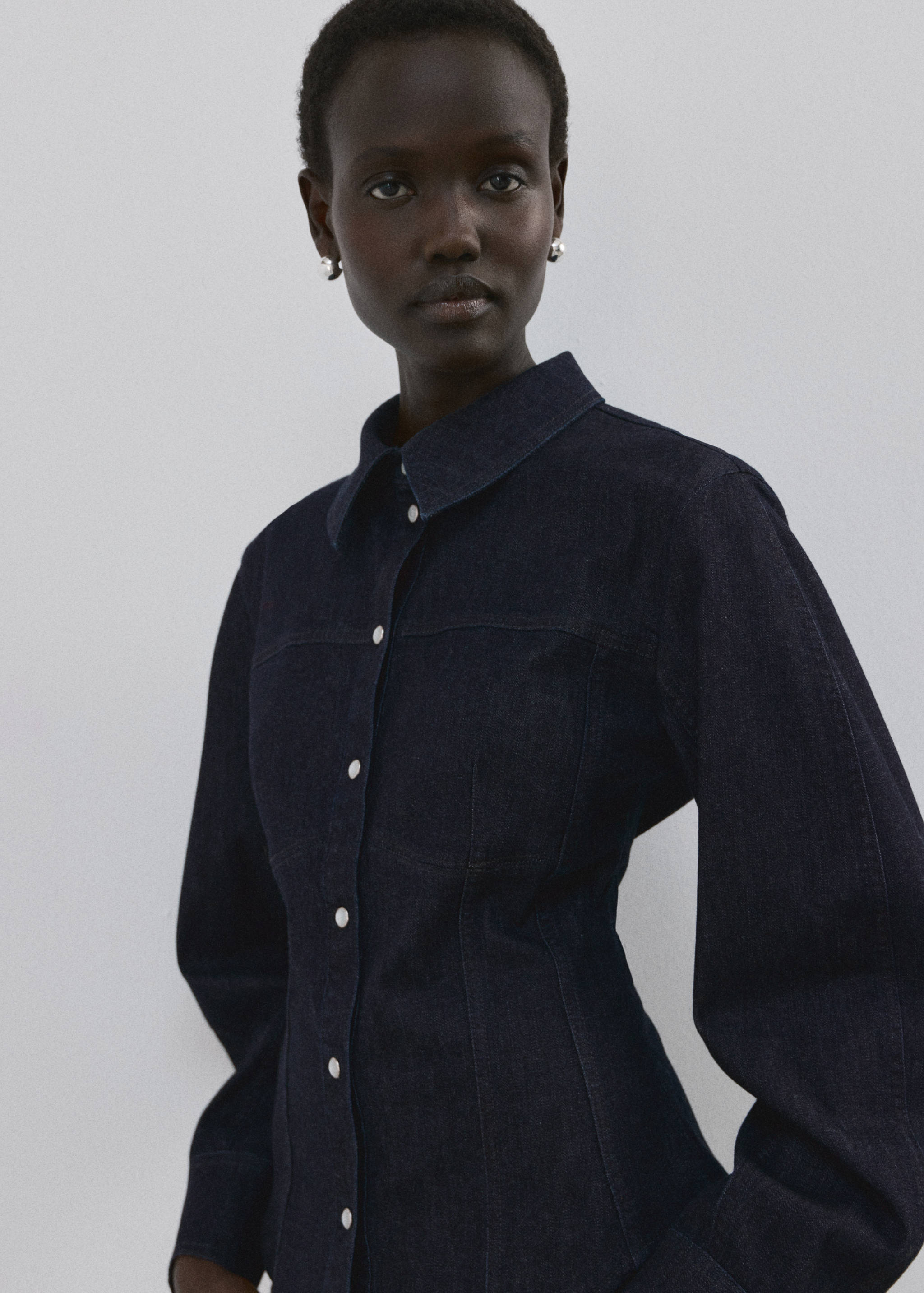 Denim shirt with seams - Medium plane