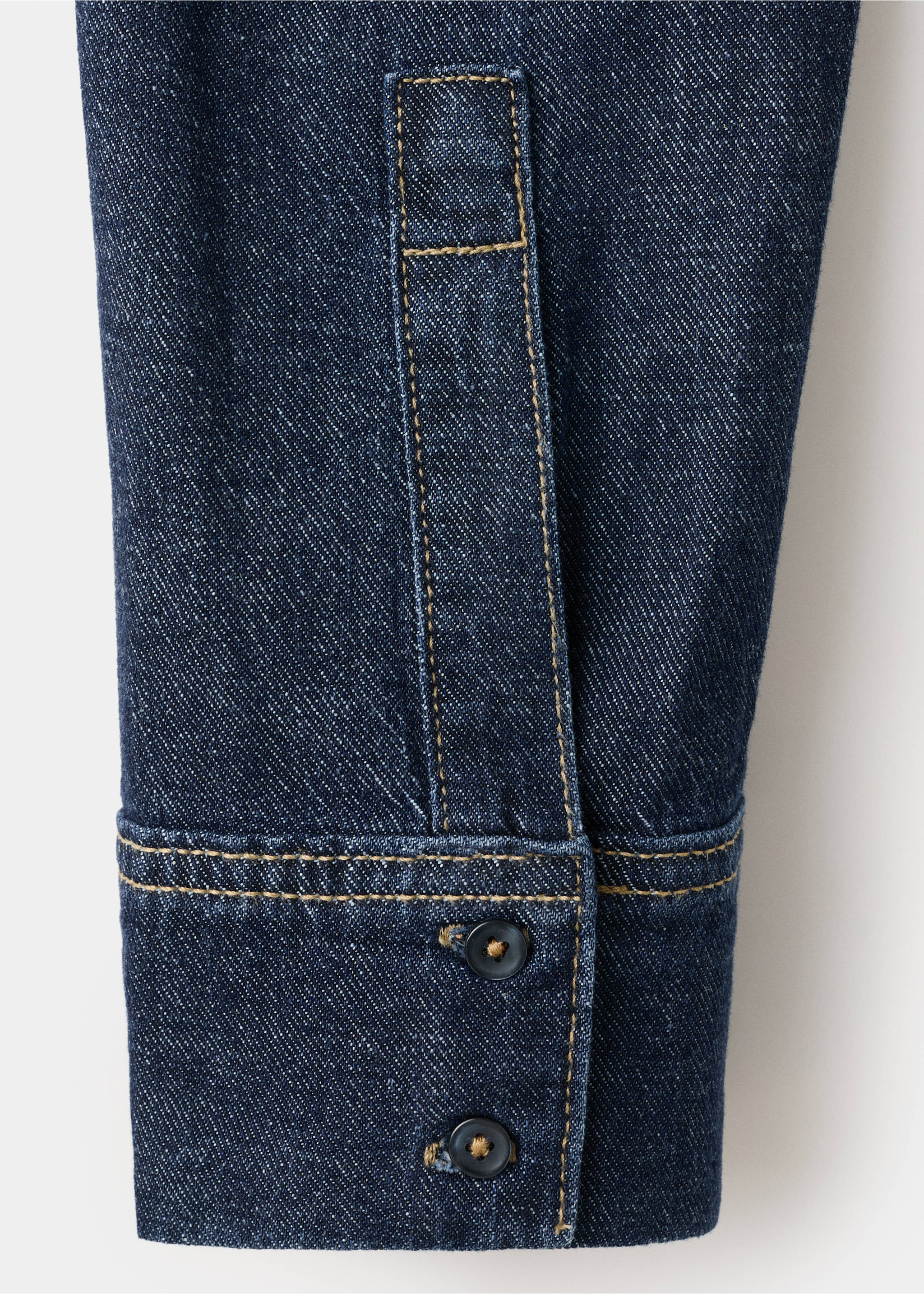 系带牛仔布衬衫 - null, 深蓝色. Ref: 27073297-00.