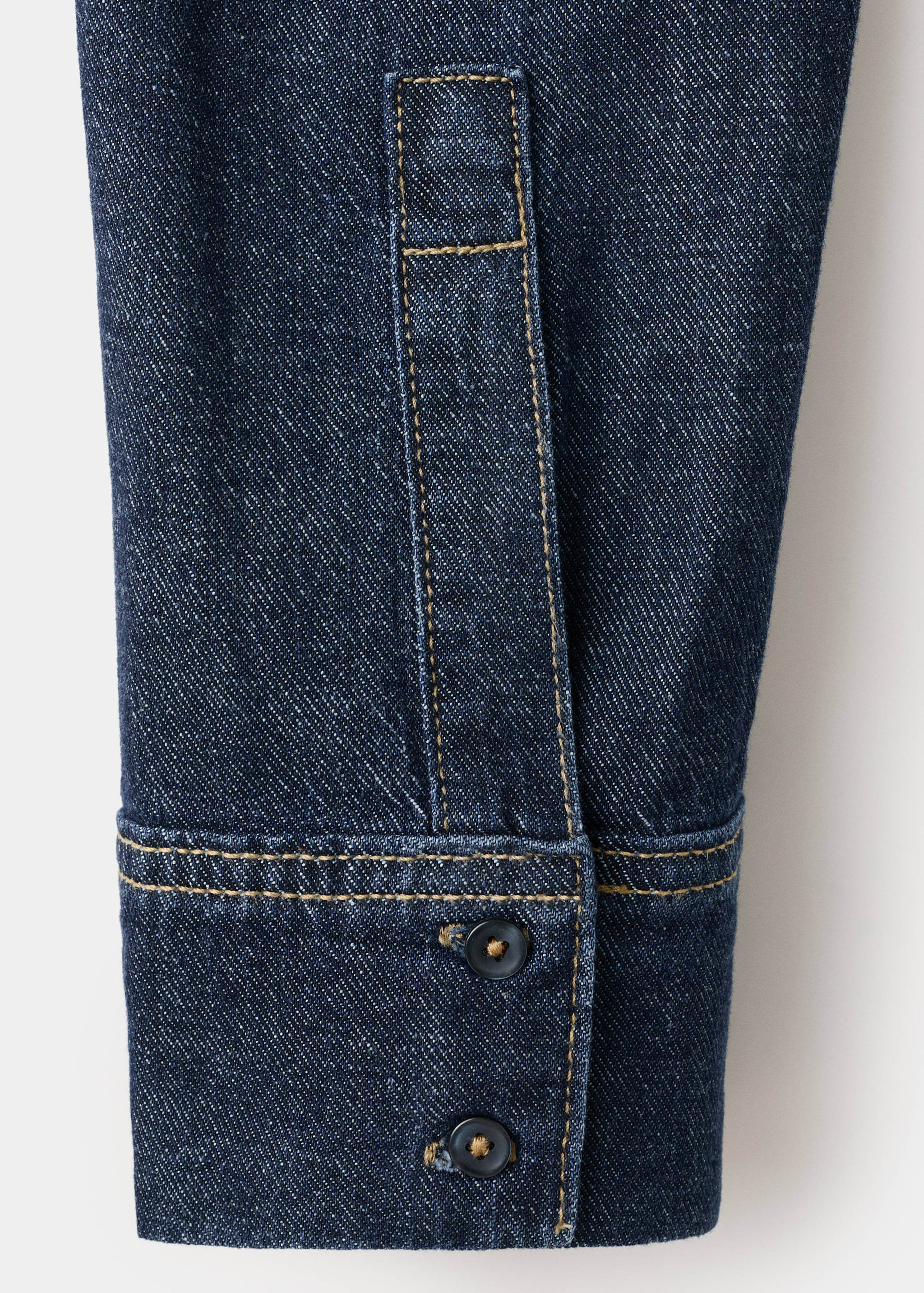 系带牛仔布衬衫 - null