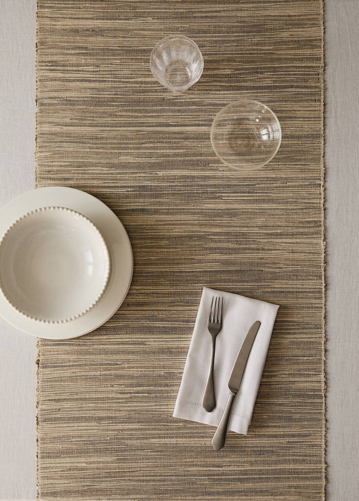 Natural fibre table runner — Light/Pastel Brown