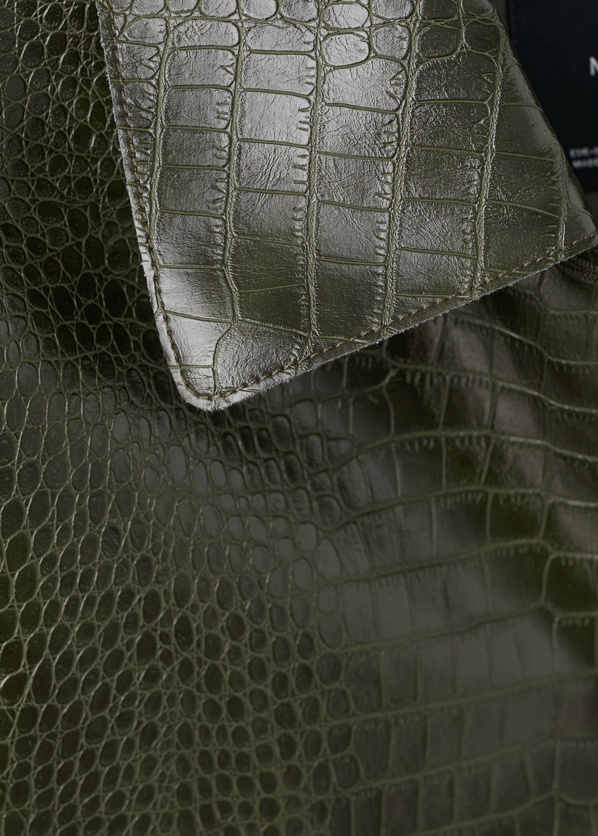 Croc-effect faux leather jacket - Details of the article 8
