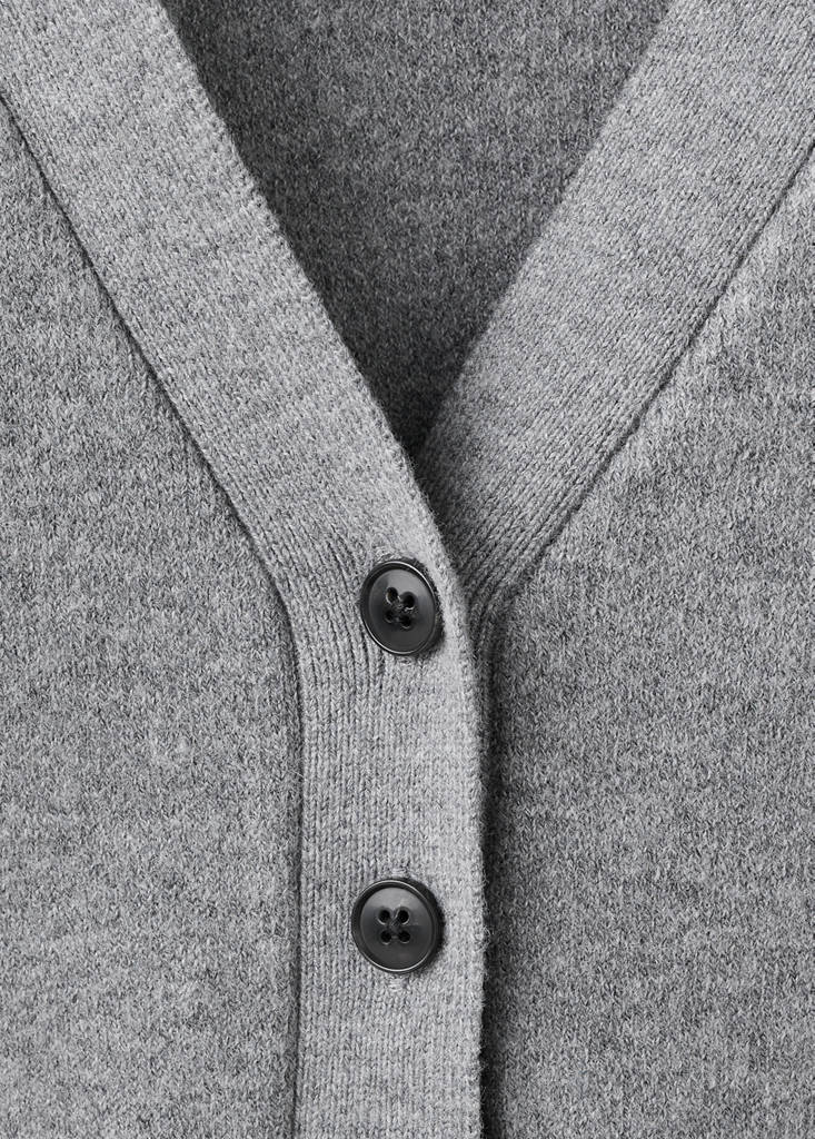 V-neck knitted cardigan — Medium Heather Grey
