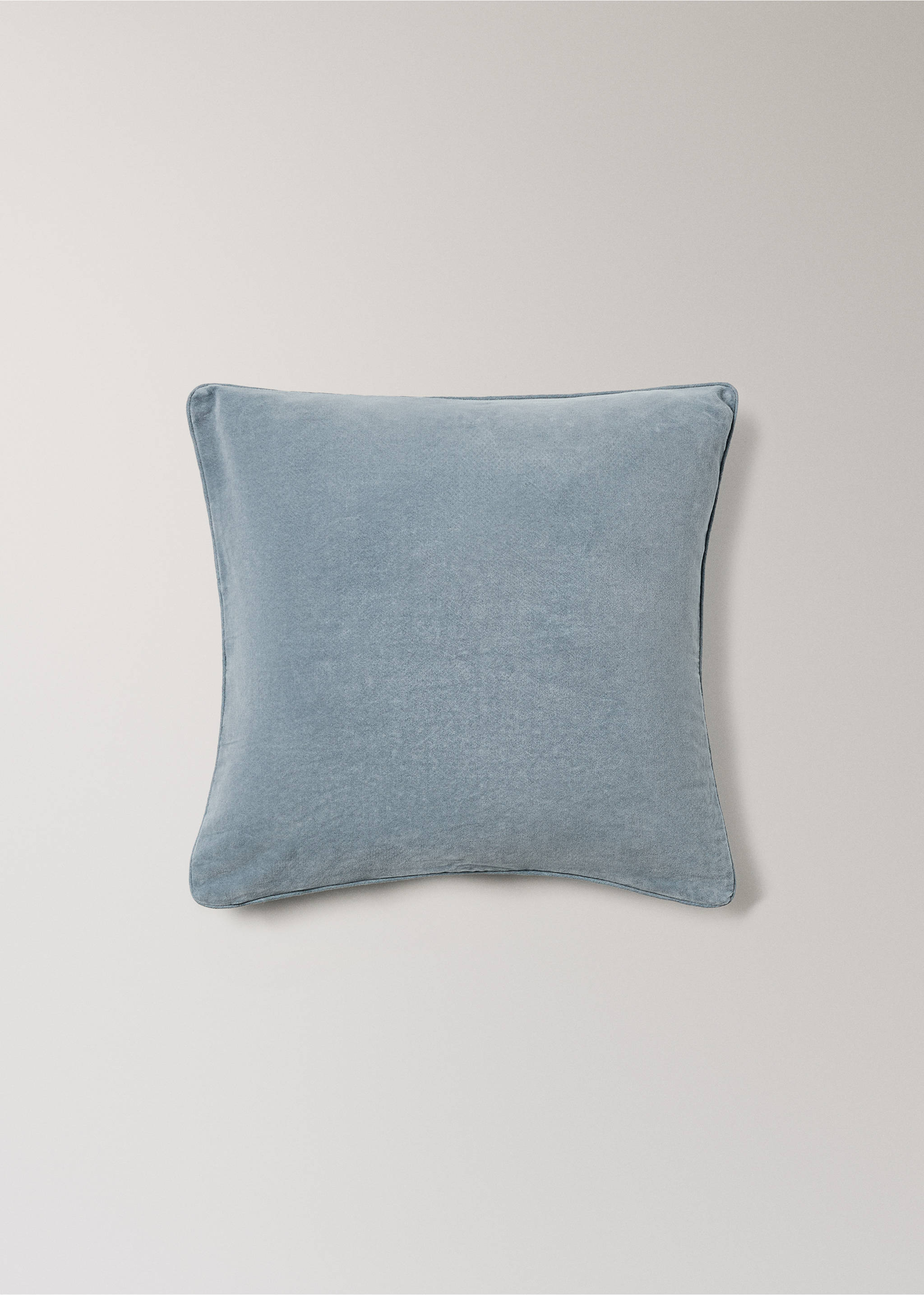 Kussenhoes van fluweel en linnen - Detail van het artikel 1, Petrol blauw. Ref: 27073308-00.