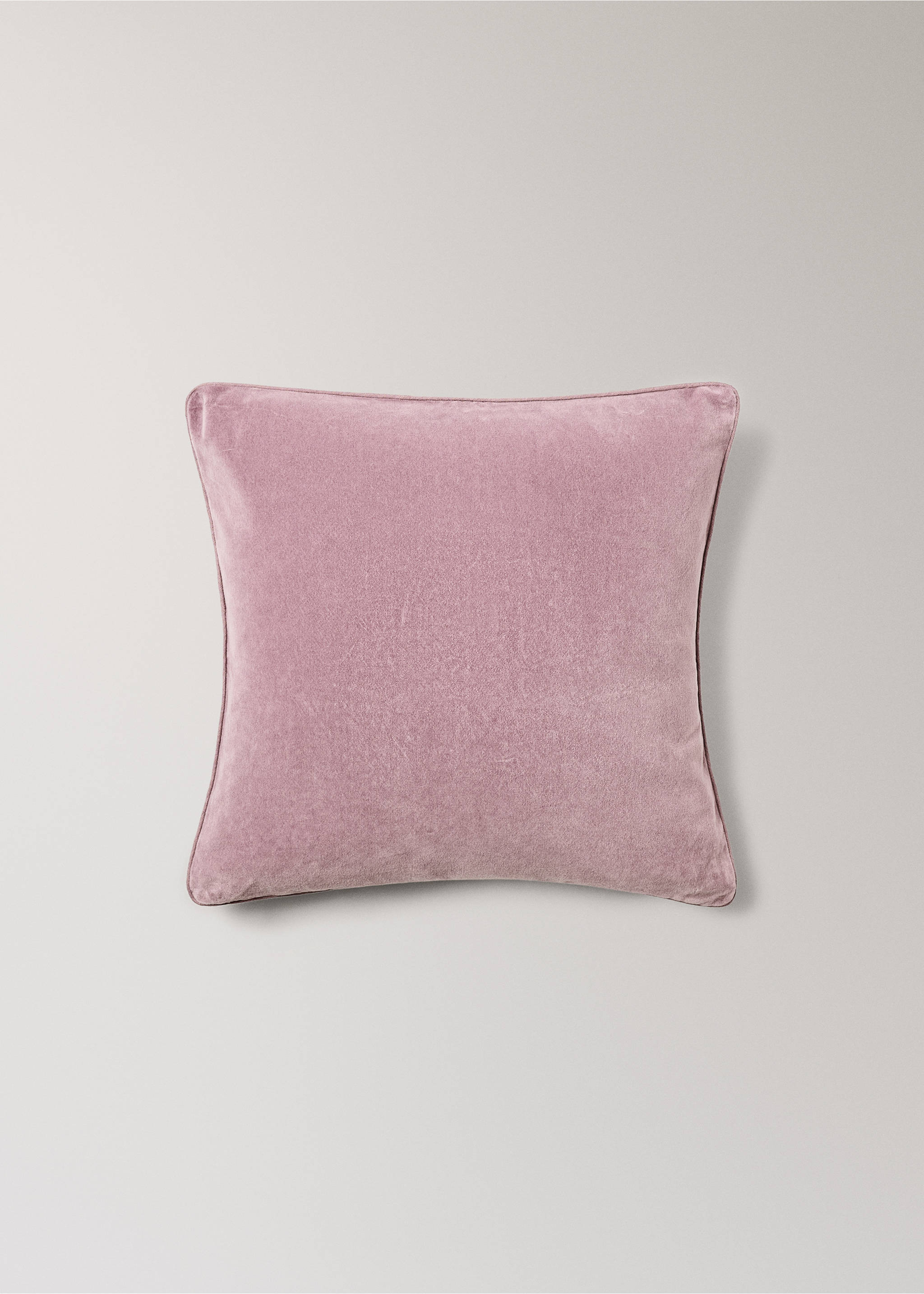 Housse de coussin velours et lin - Détail de l'article 1, Rose. Ref: 27073308-00.