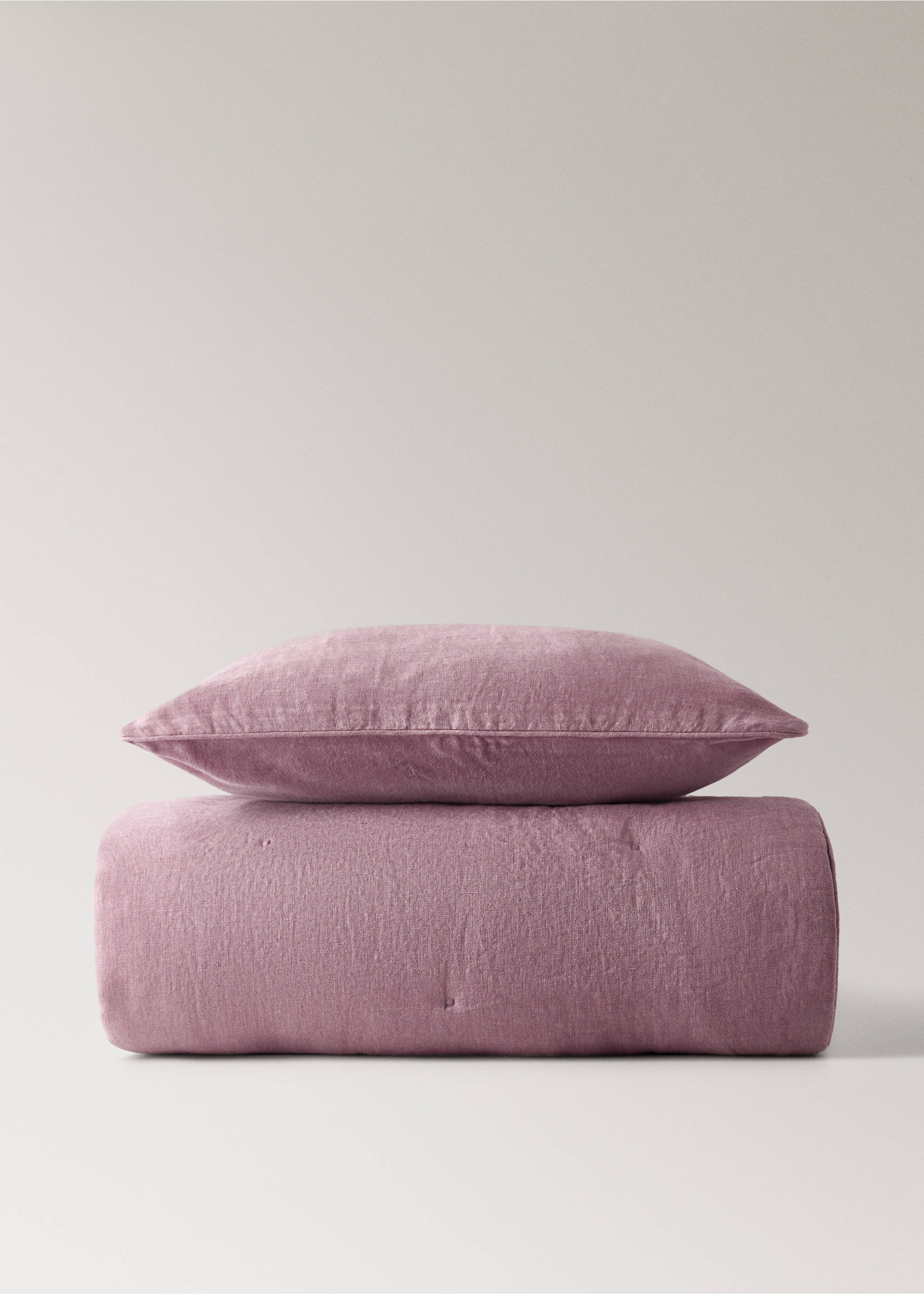 Housse de coussin velours et lin - Détail de l'article 5, Rose. Ref: 27073308-00.