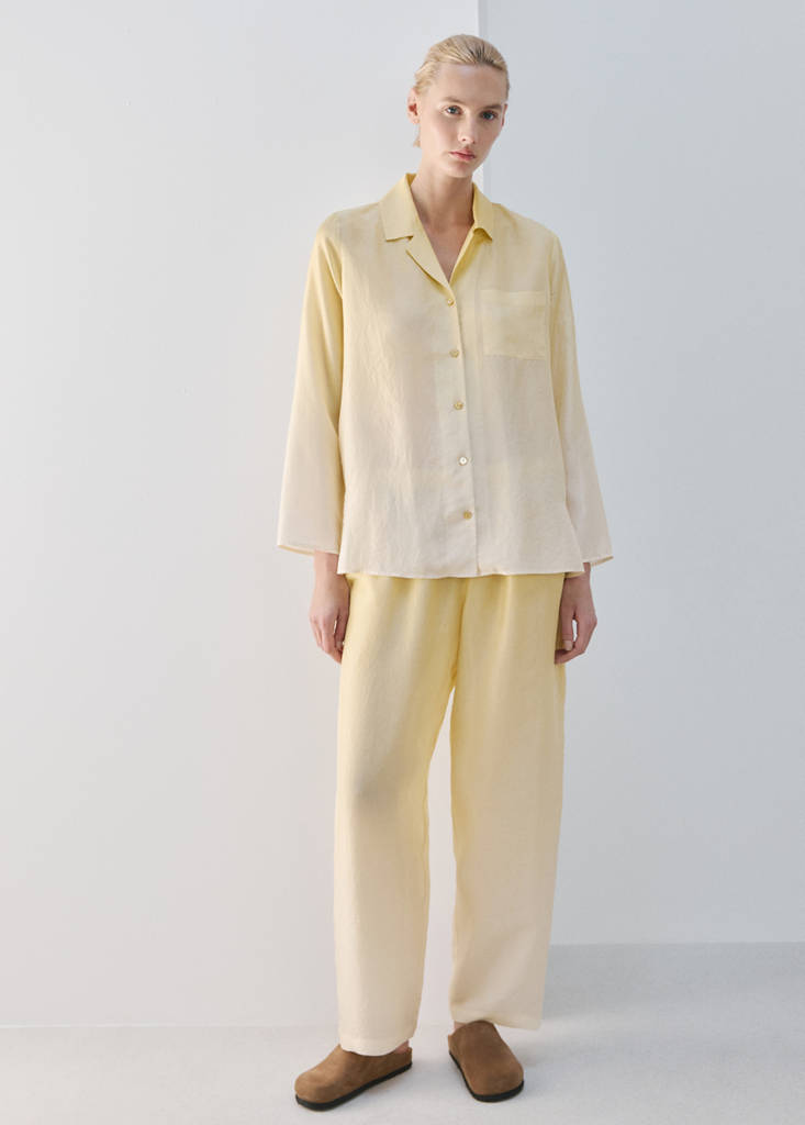 Ombre silk trousers — Pastel Yellow