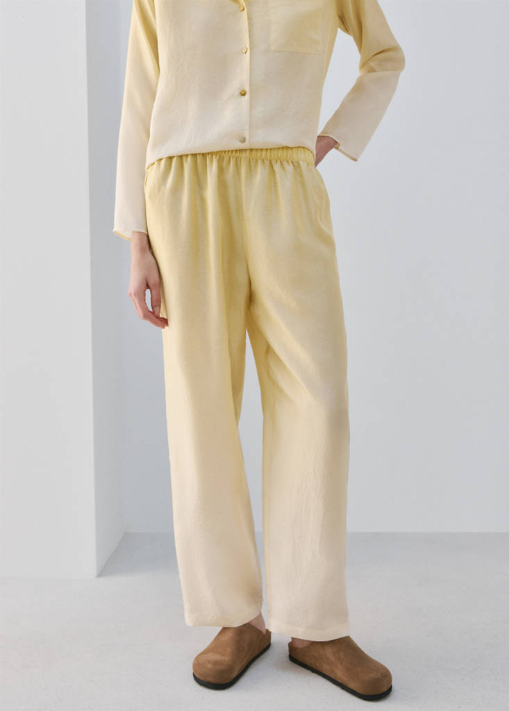 Ombre silk trousers — Pastel Yellow