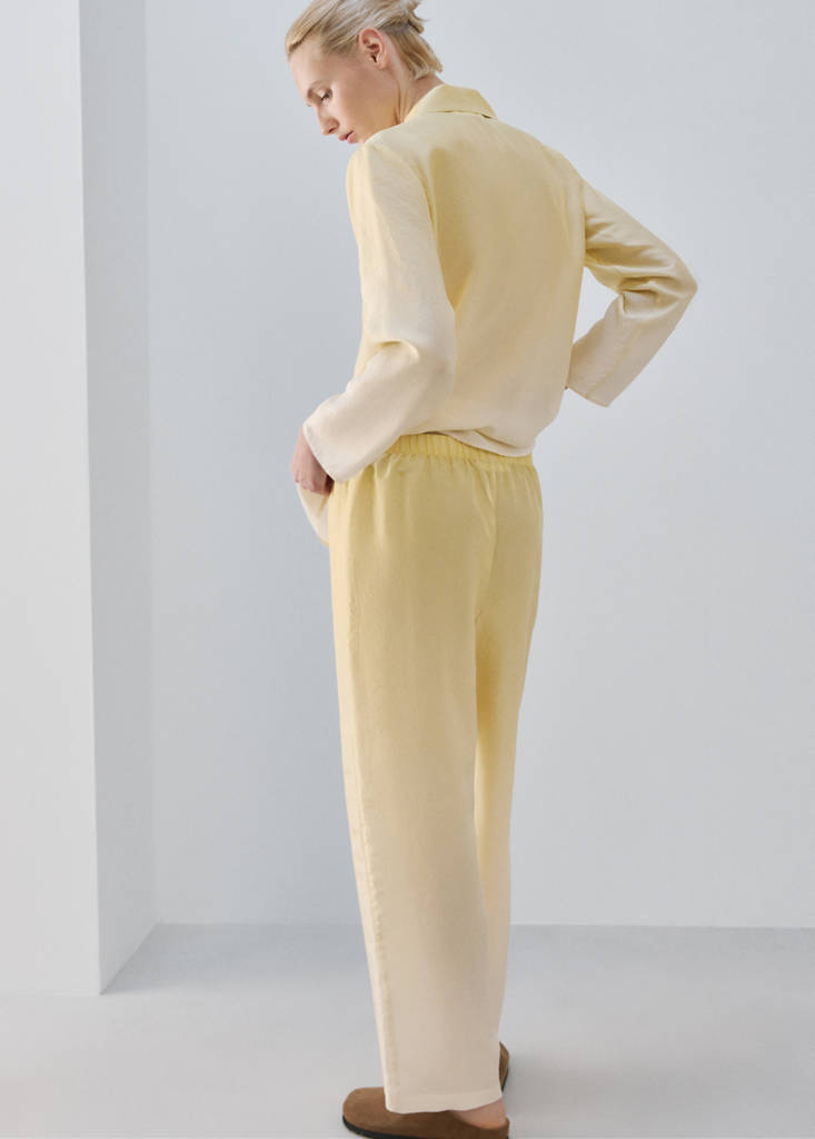 Ombre silk trousers — Pastel Yellow