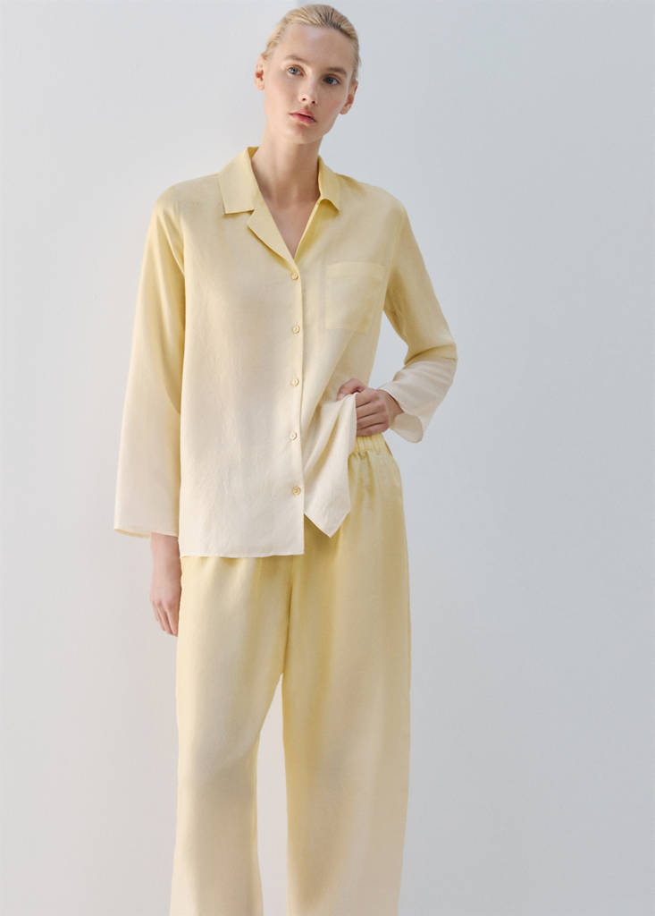 Ombre silk trousers — Pastel Yellow