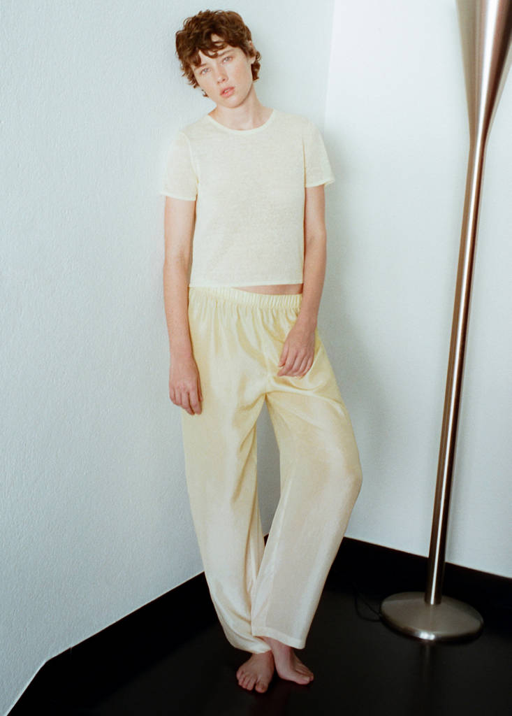 Ombre silk trousers — Pastel Yellow